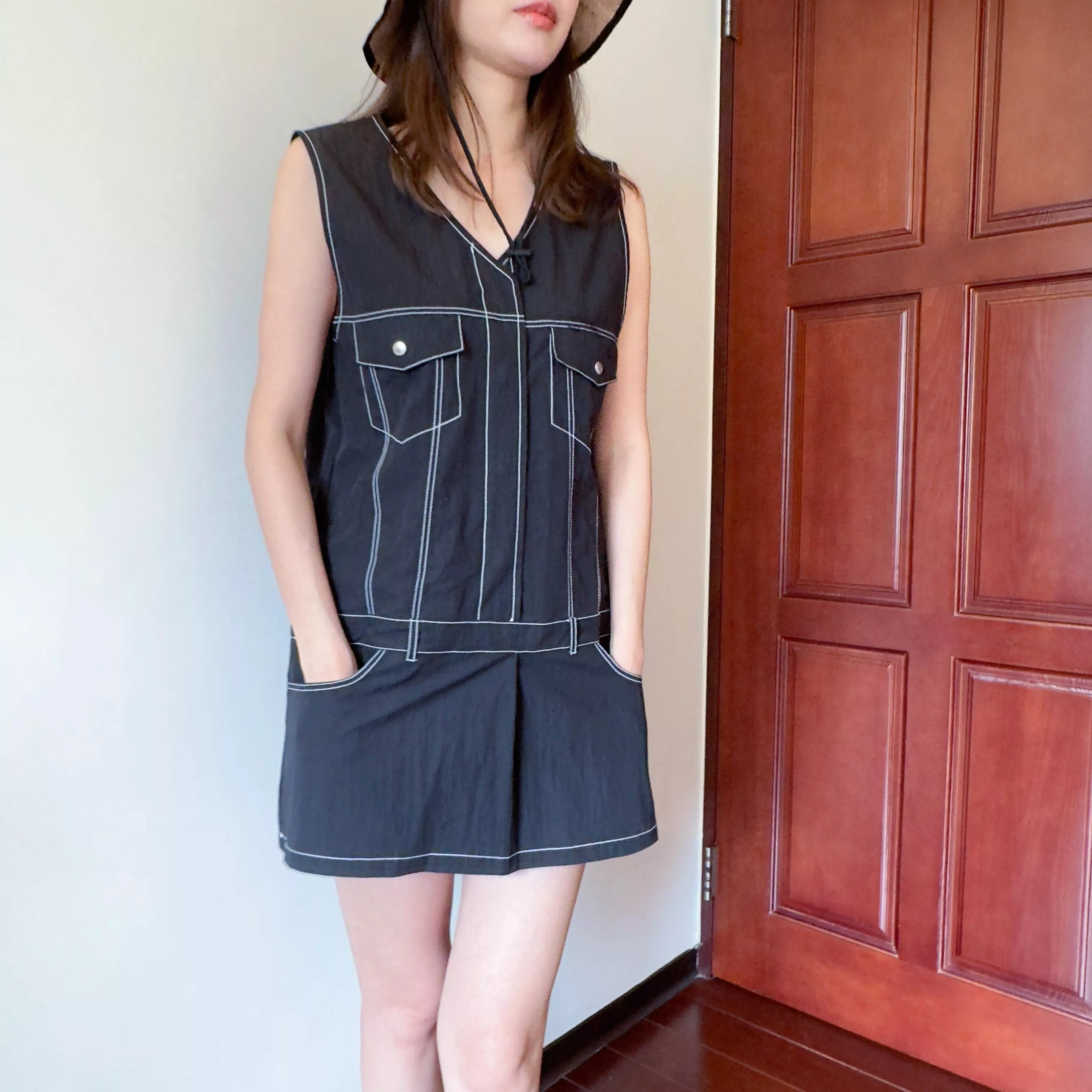 大牌設計師款!明線連身短褲