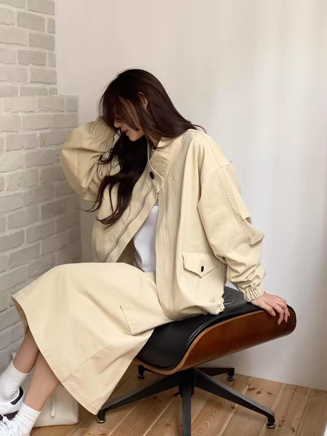 超好搭!縮口落肩夾克外套