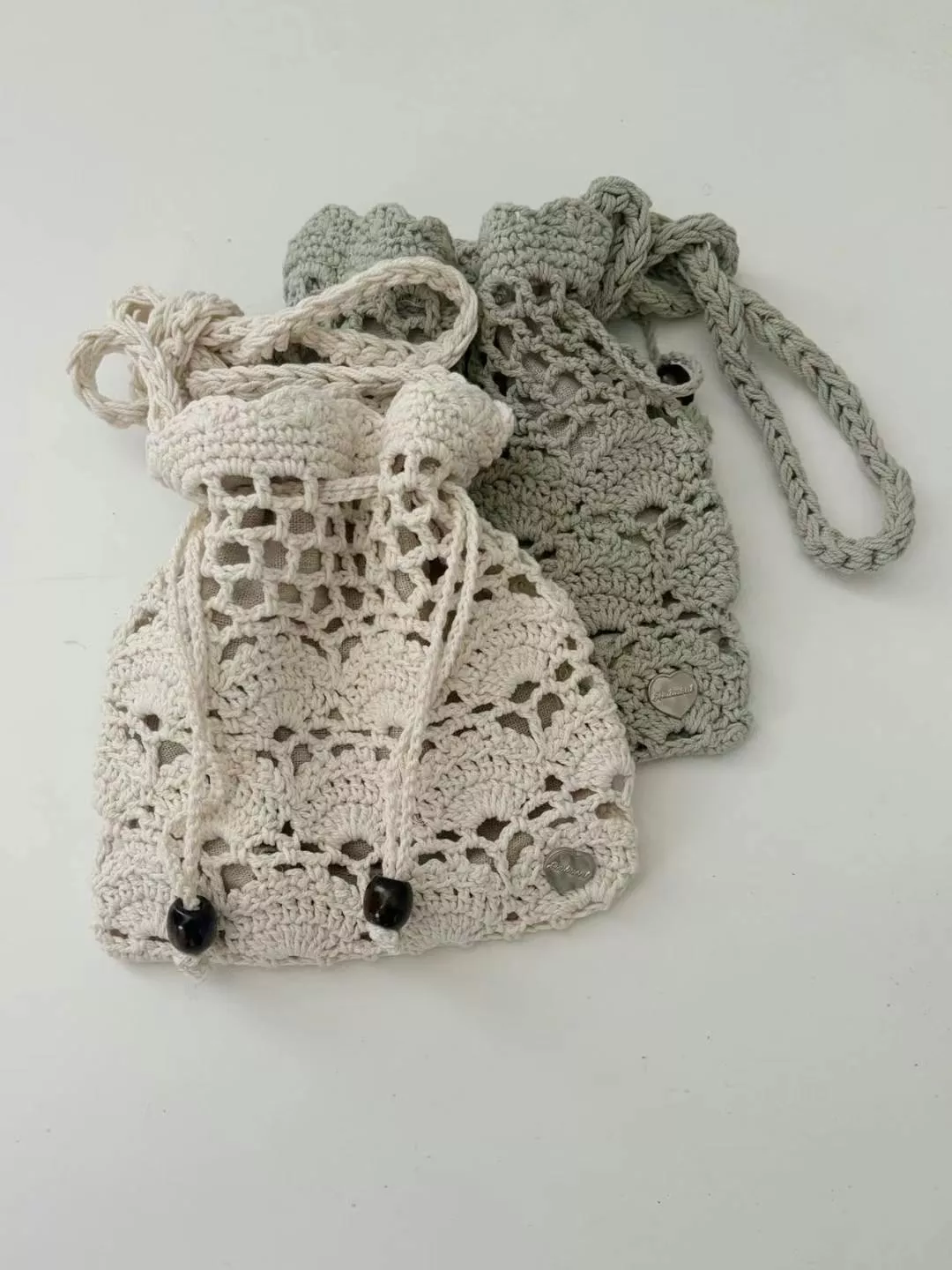 抽繩側背編織小包(自留包色)