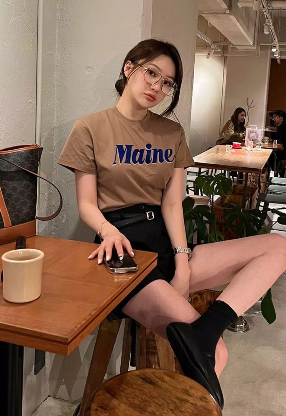 MAINE美式撞色T