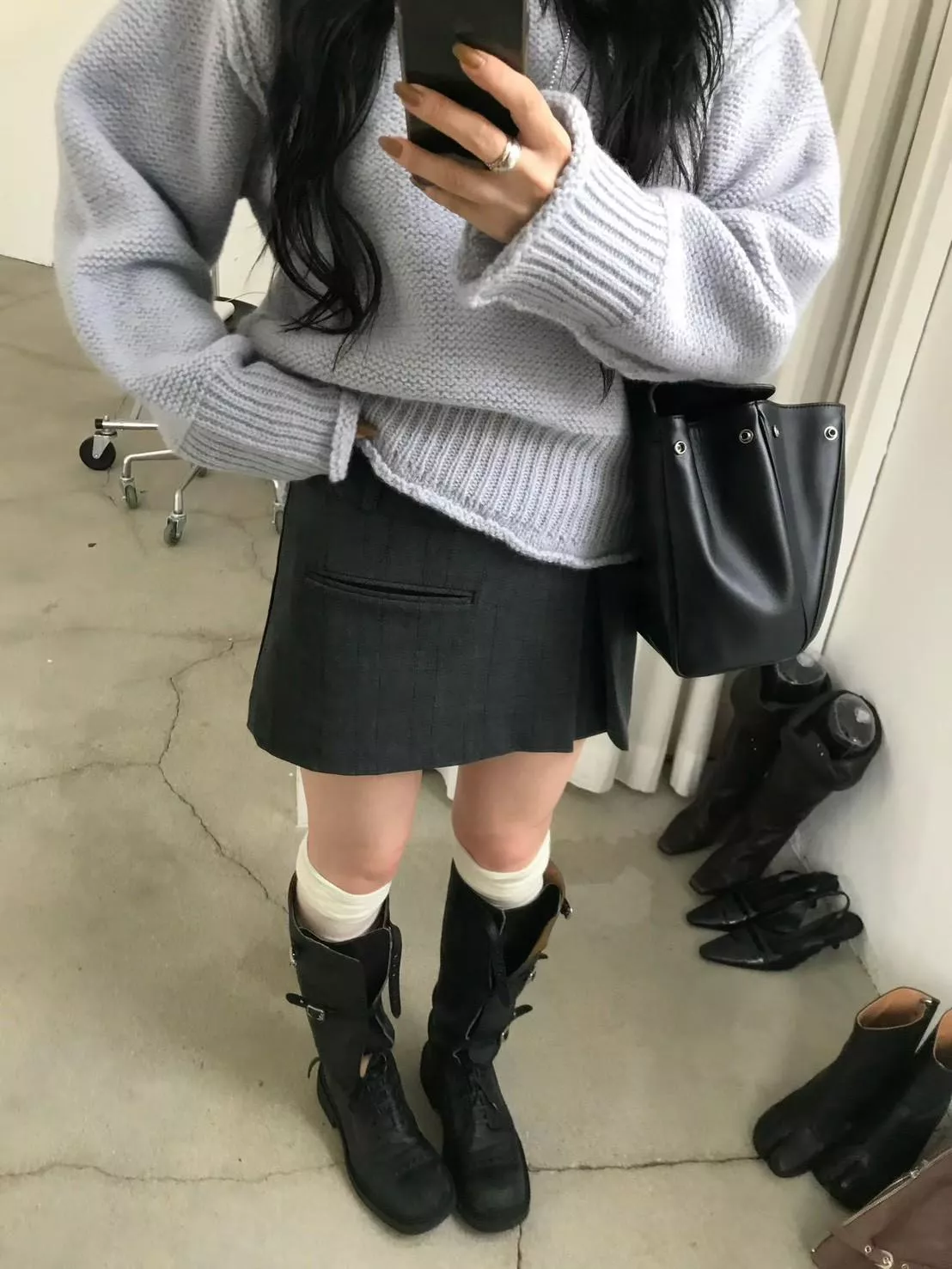 超漂亮格紋褲裙