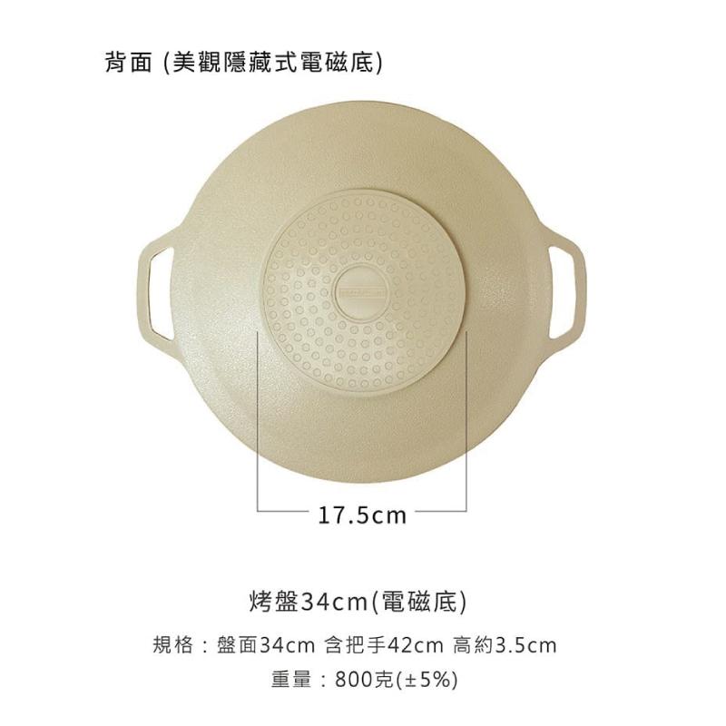 【吐司兒】FIKA系列鑄造燒烤盤34CM-蜜桃雪酪