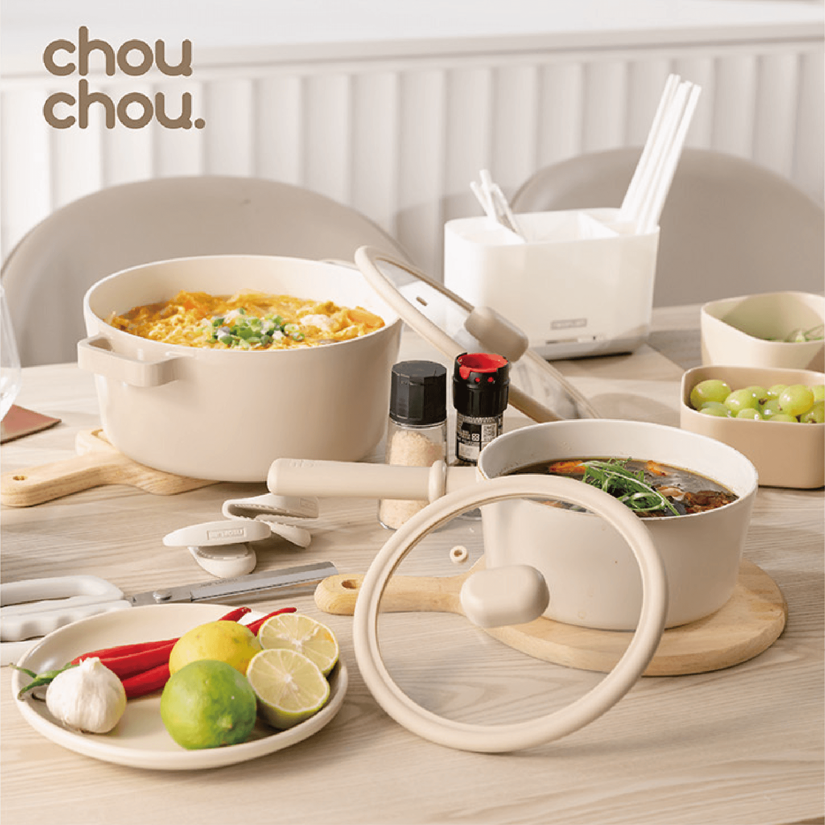 【吐司兒】經典ChouChou咻咻鑄造炒鍋30cm(全覆底)+玻璃蓋