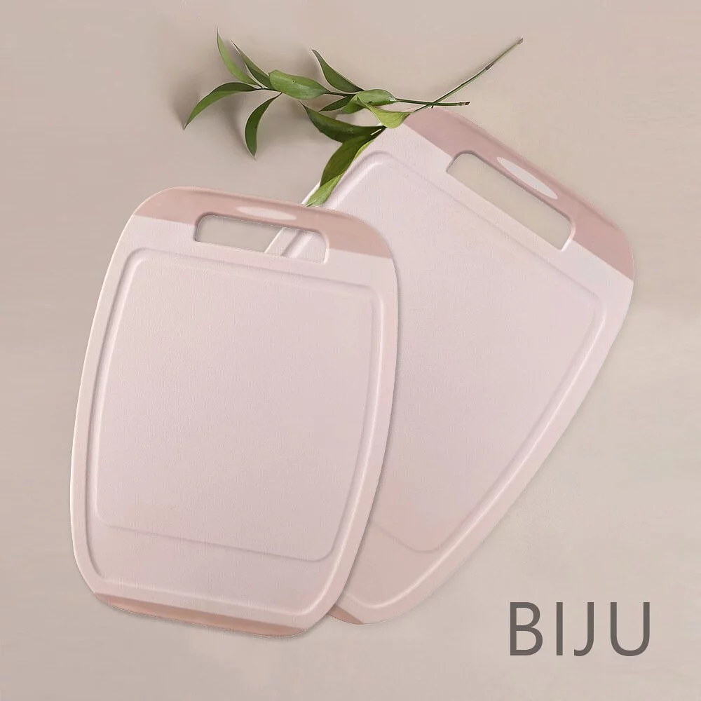 【吐司兒】NEOFLAM BIJU系列砧板(2入組-大+中) + 鈦金刀具6件組-奶茶粉