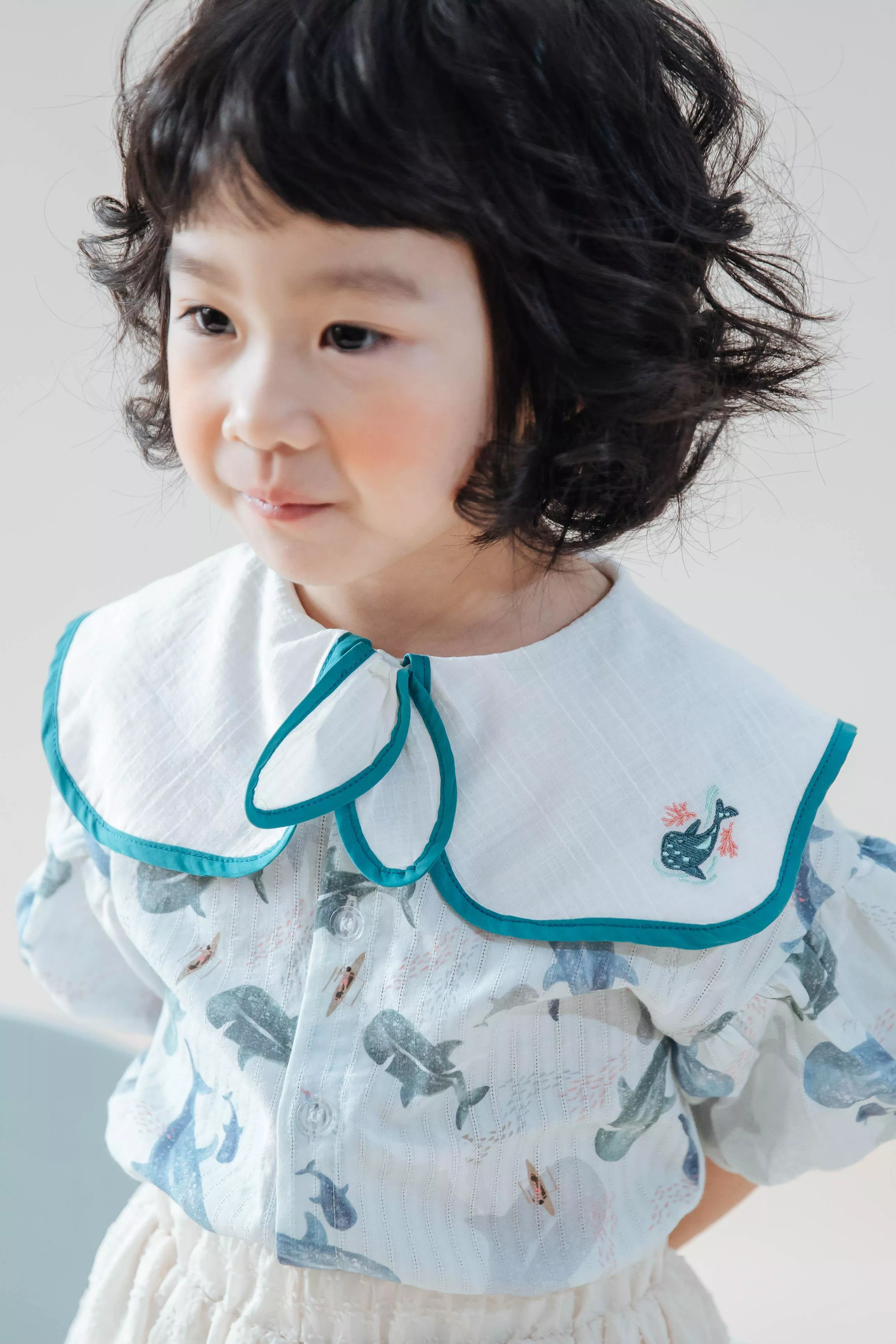 鯨鯊共游水手領結上衣