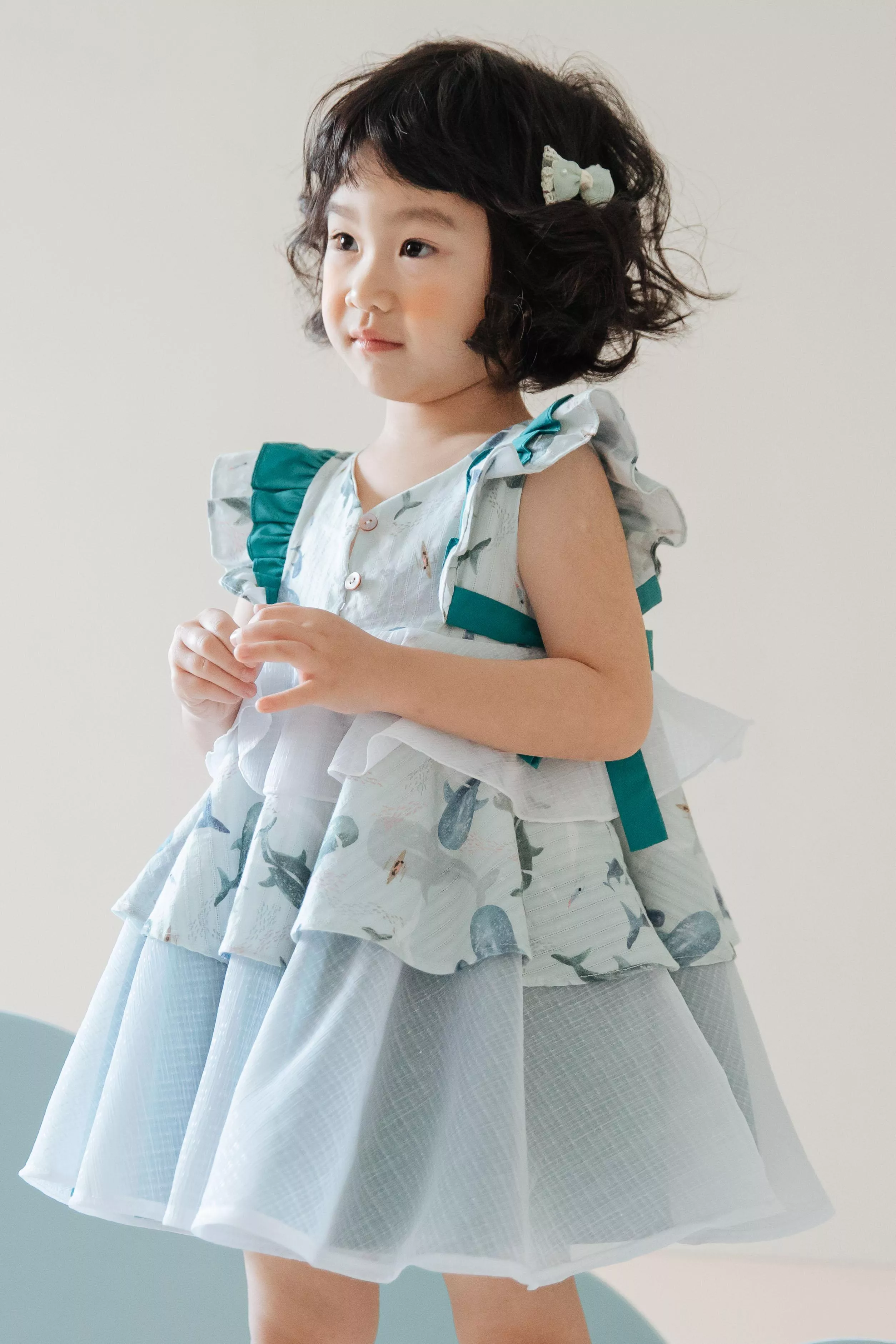 鯨鯊共游蛋糕裙洋裝