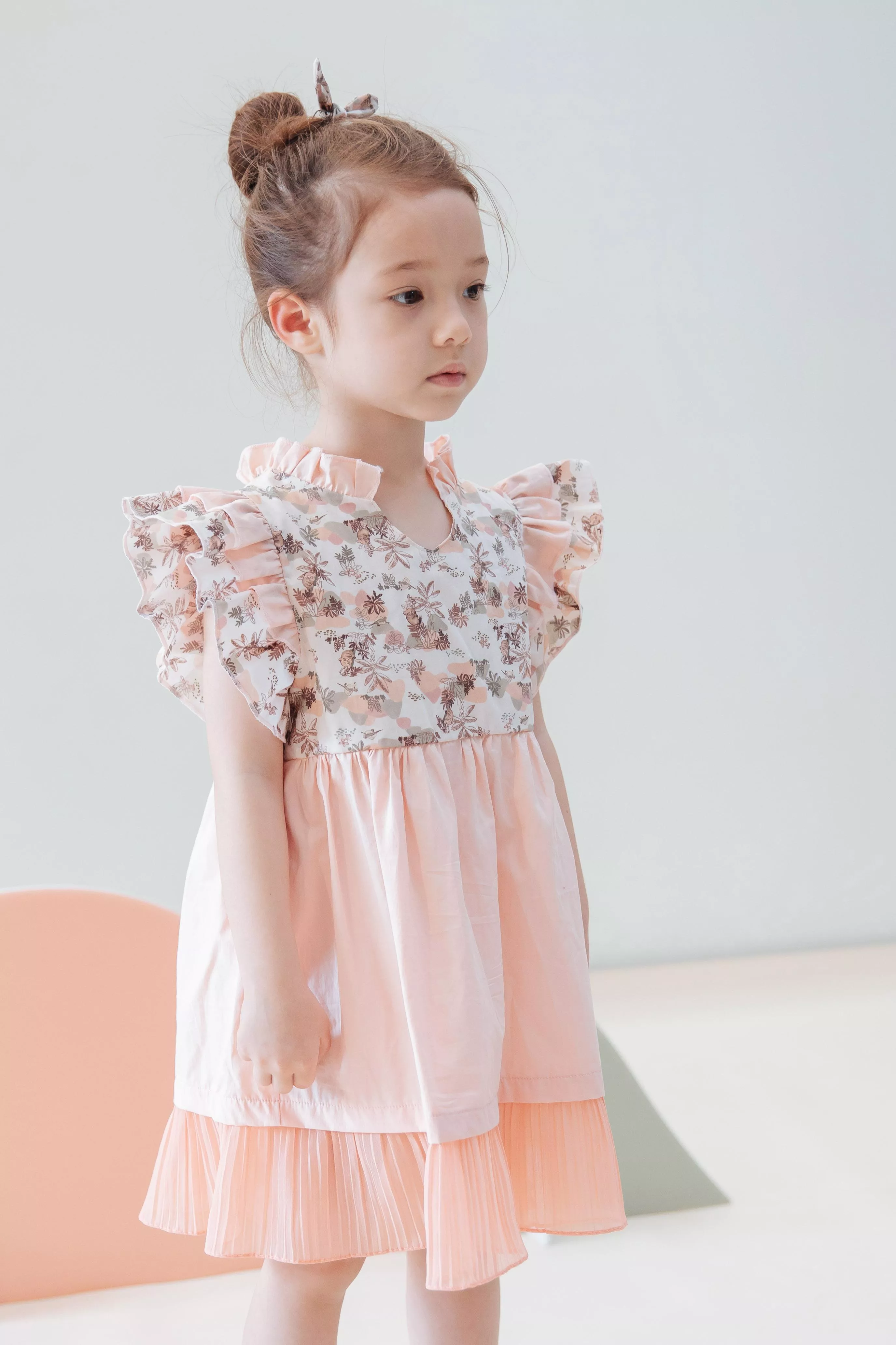 巧克力山雙層荷葉洋裝