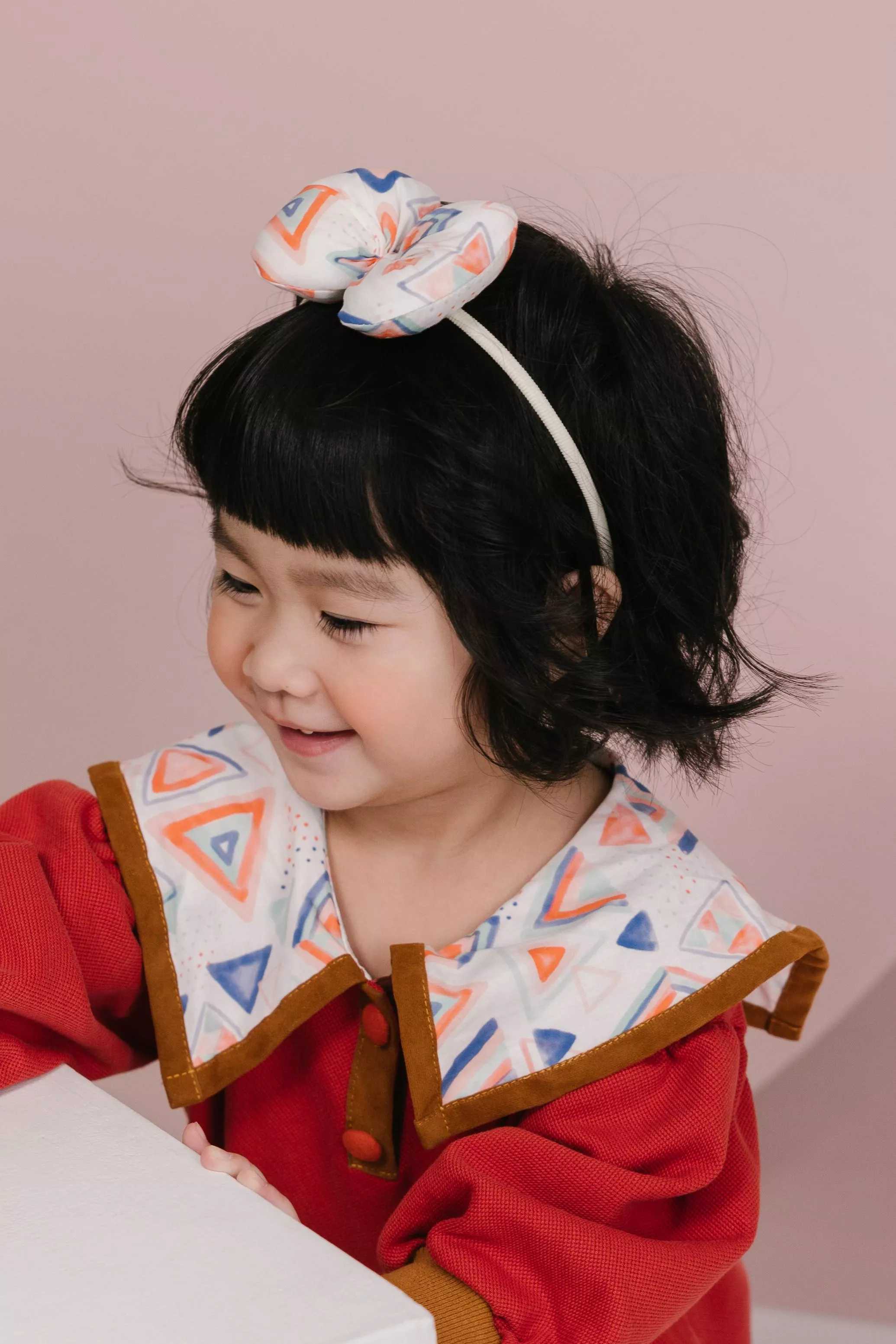 立體蝴蝶結寶寶髮帶-彩虹山