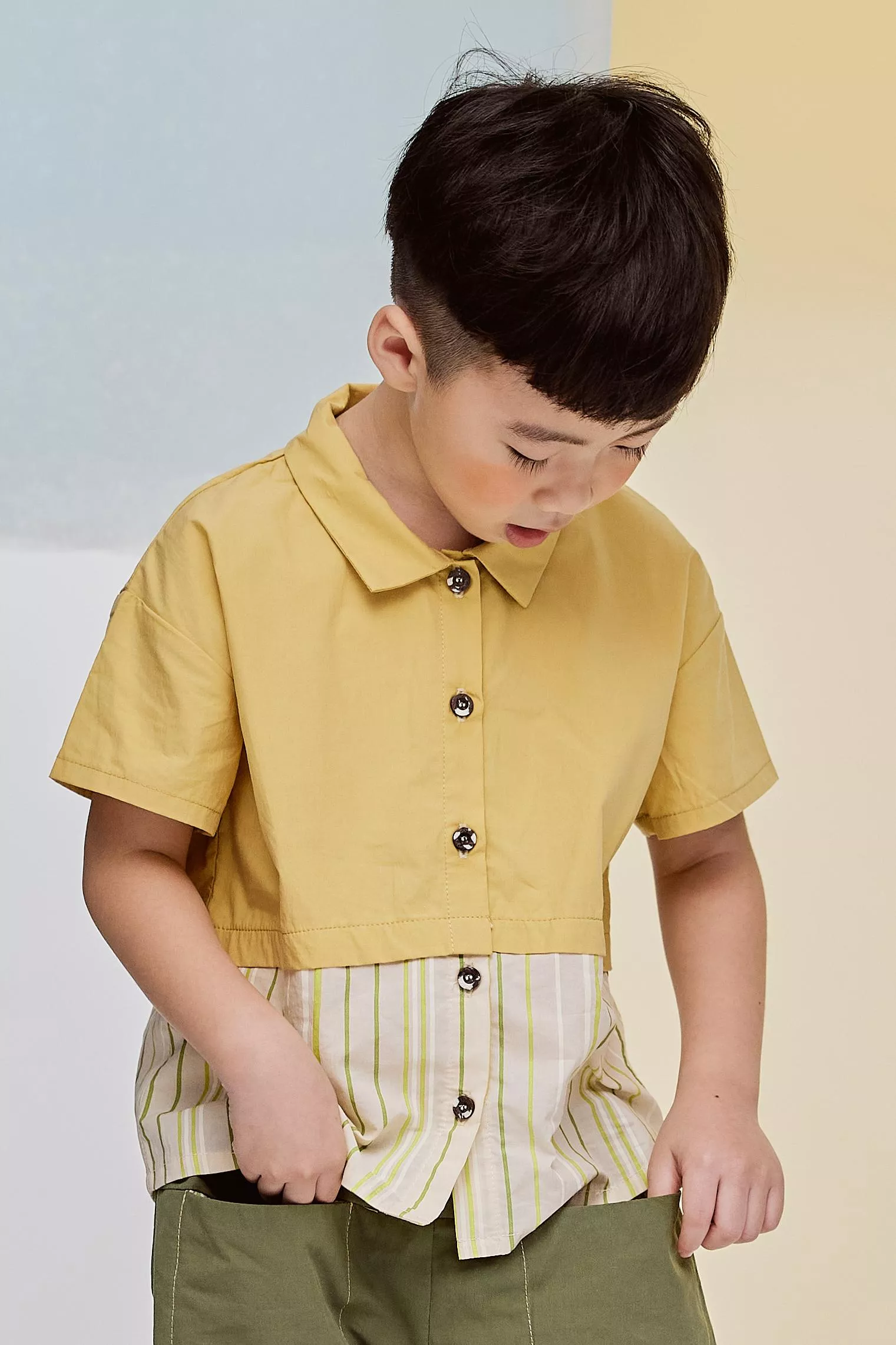 水下光廊拼接襯衫