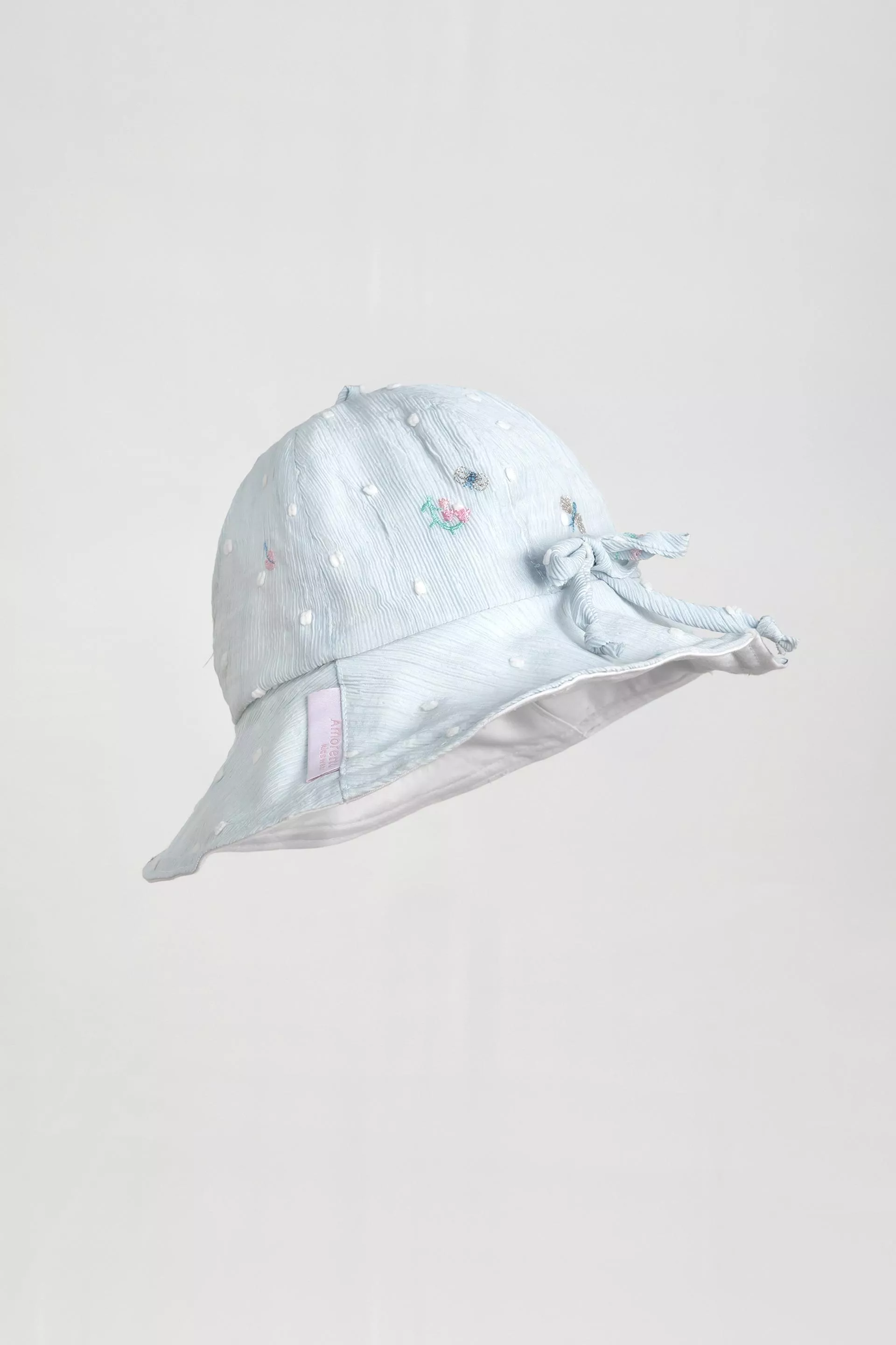 刺繡波浪漁夫帽-昆蟲花園