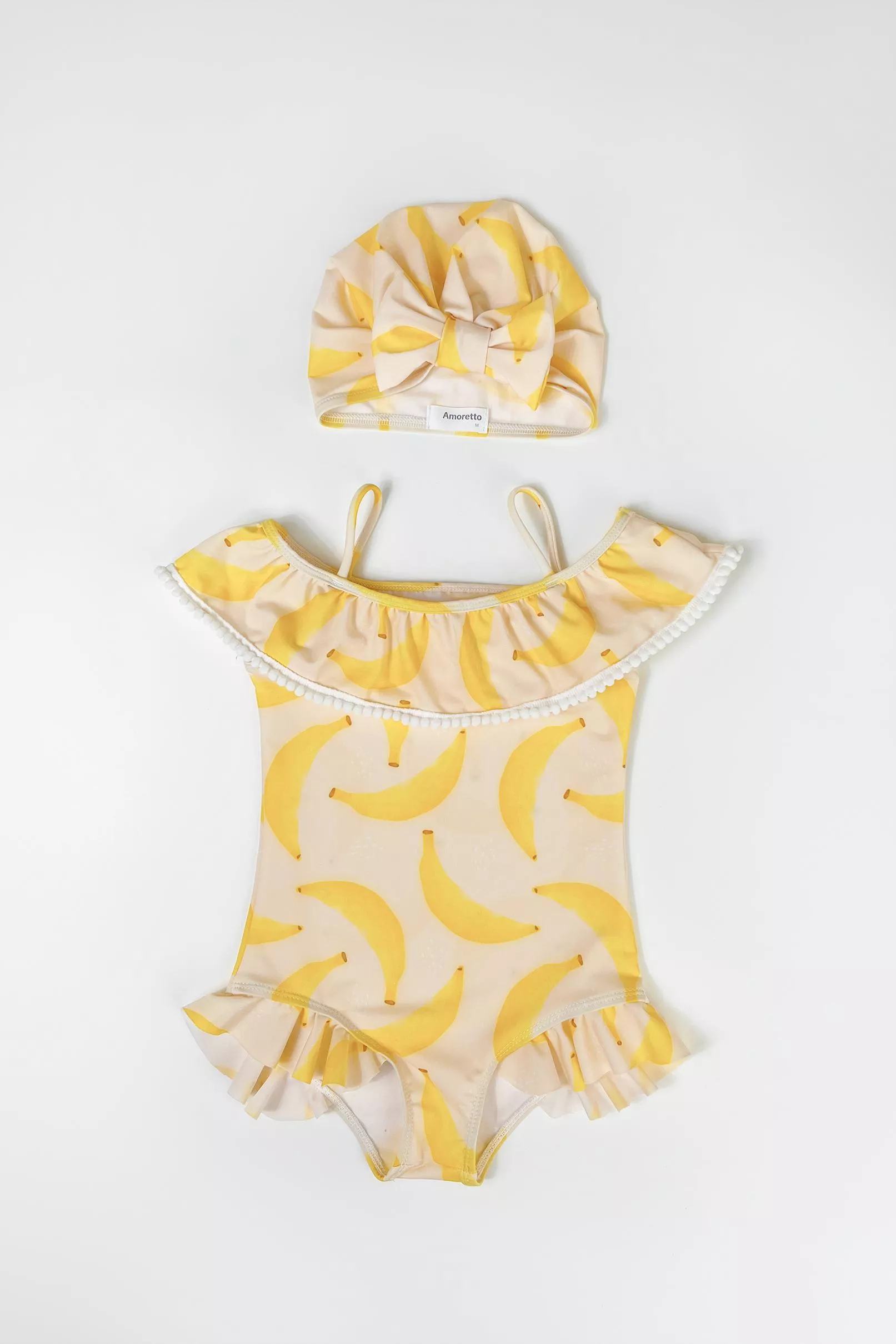 波浪點點連身泳裝二件組-香甜Banana
