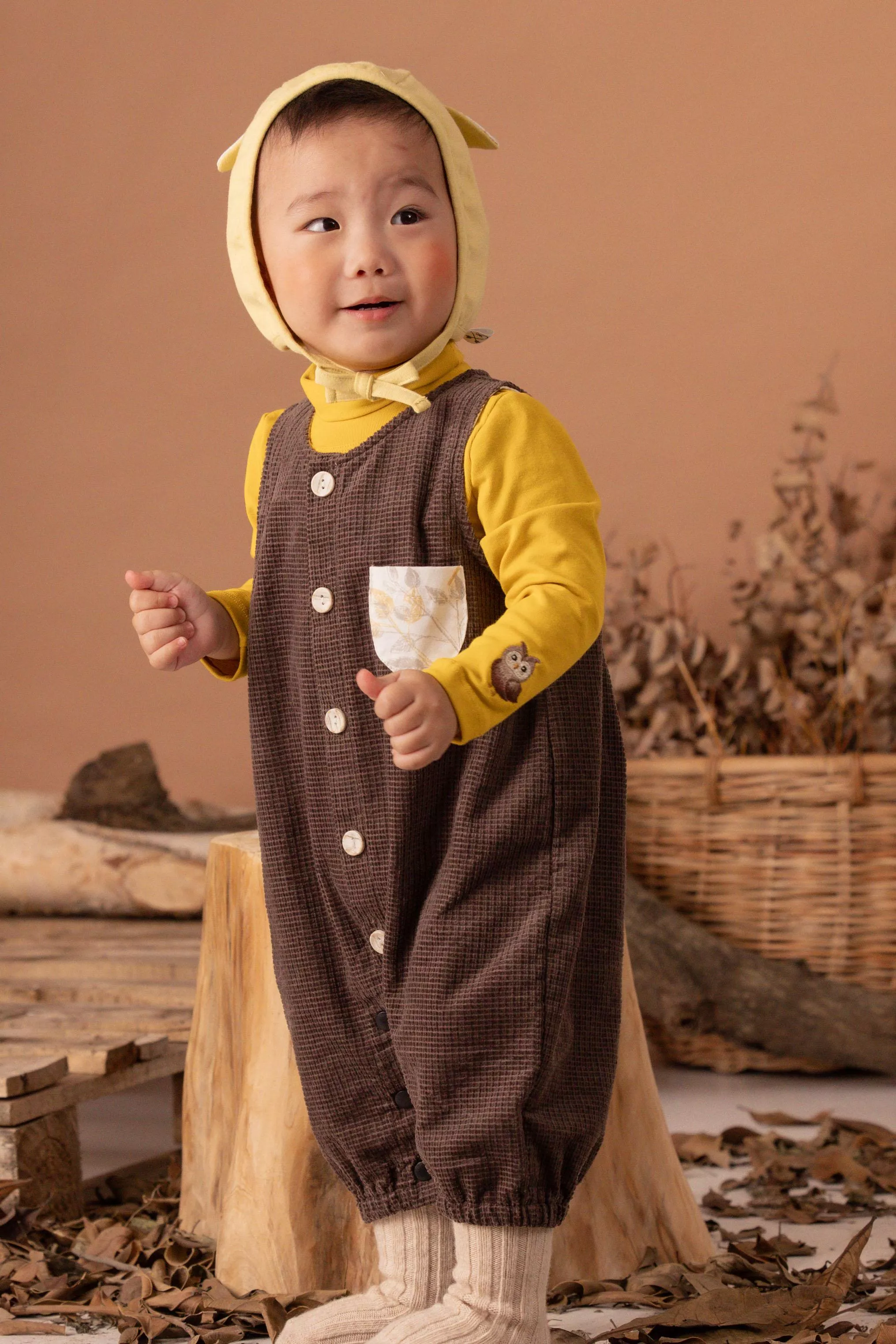 立體絨背心連身褲