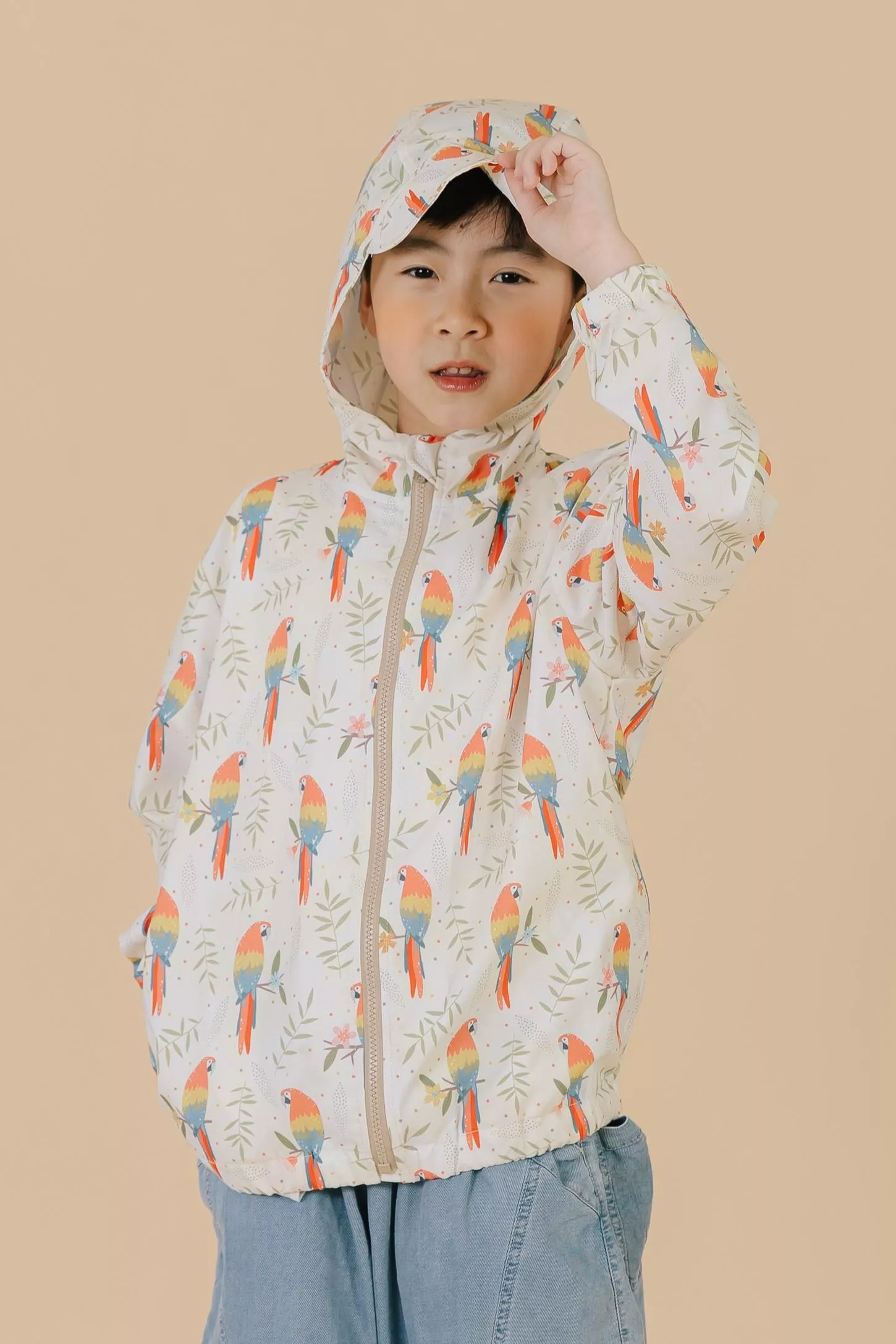超撥水防曬防雨外套-彩虹鸚鵡