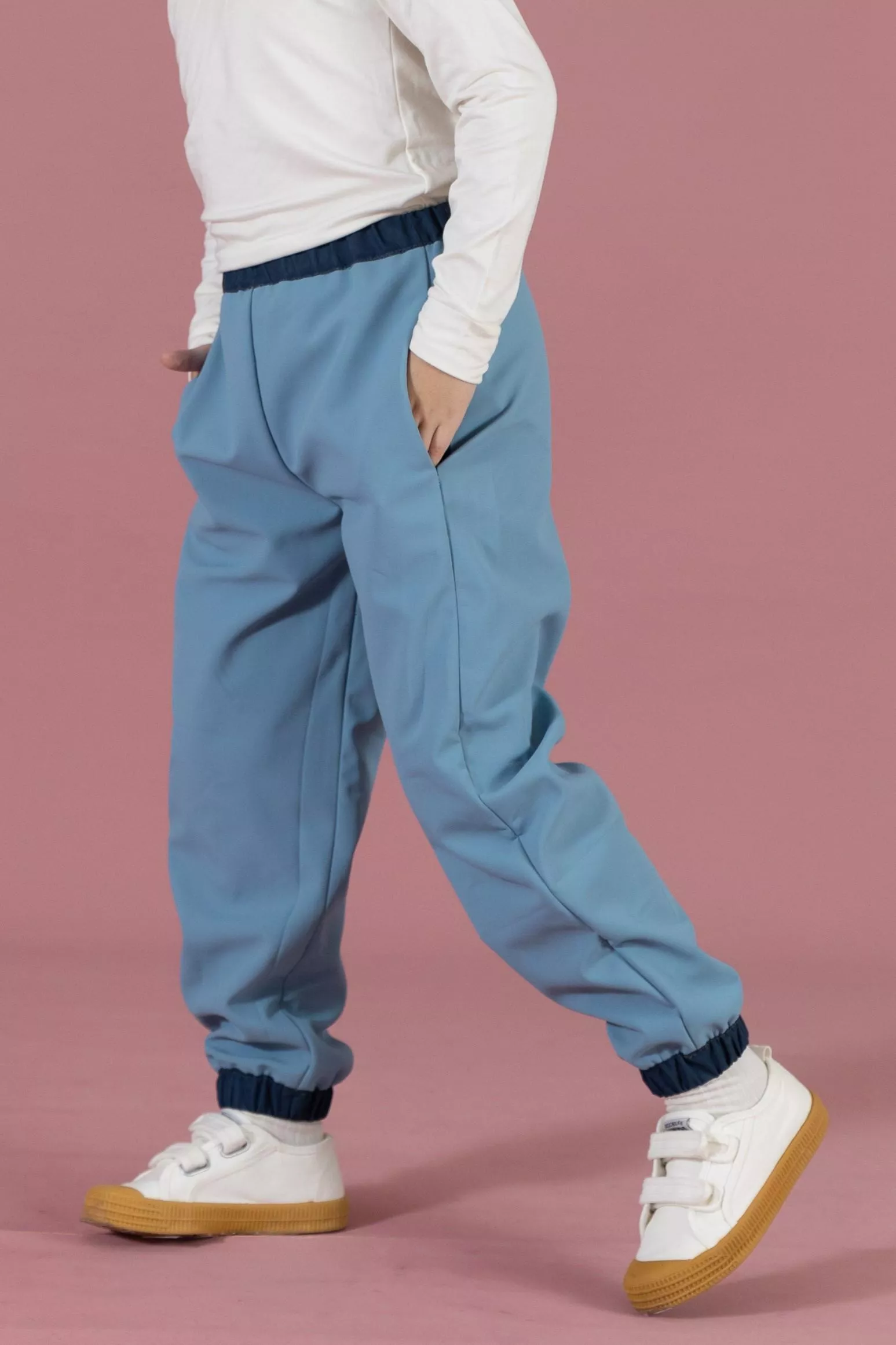 機能防風長褲 - 海水藍