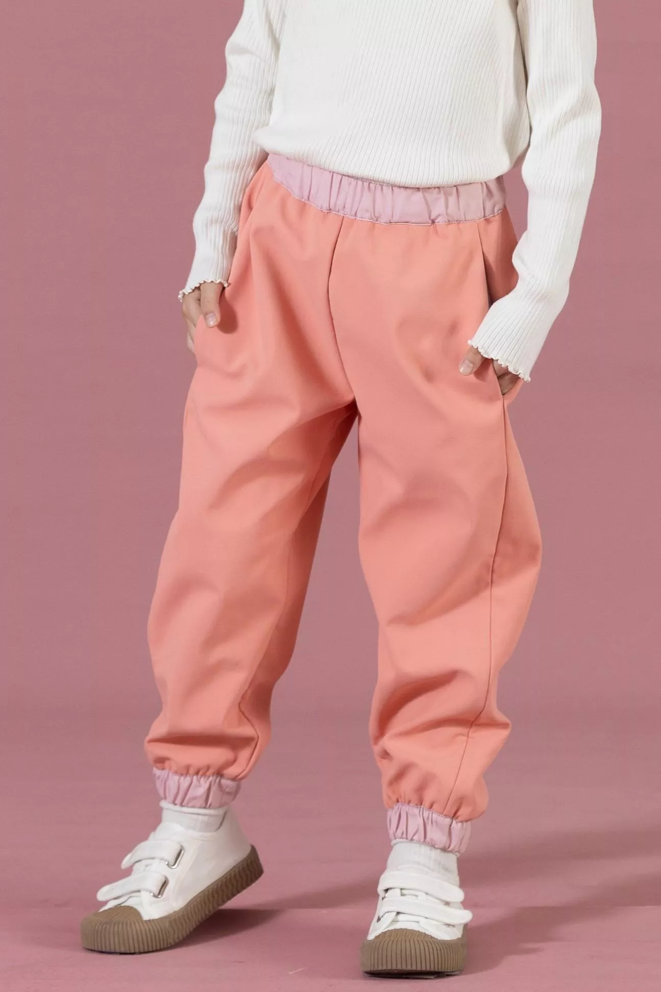 機能防風長褲 - 胭脂粉