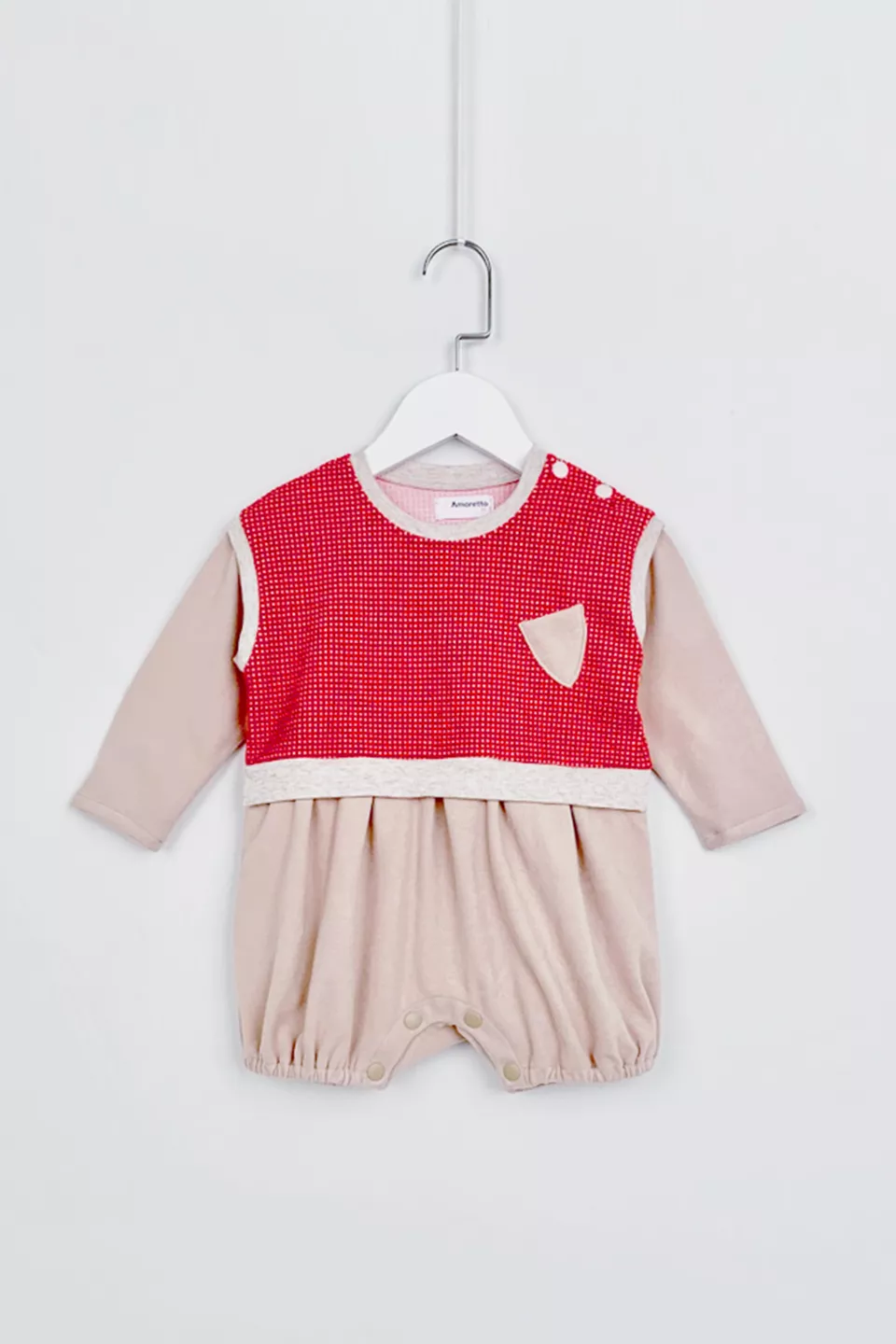 草莓鬆餅假兩件連身褲