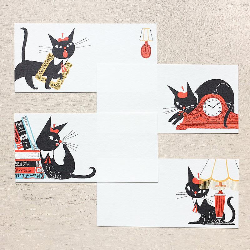 表現社 x KURONEKO DESIGN 黑貓意匠 美濃和紙一筆箋 共兩款 ( 20-409、20-410 )