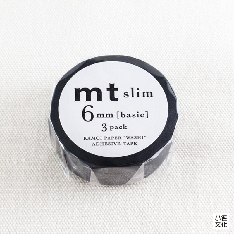 mt slim系列 和紙膠帶 6mm - 消光黑 ( MTSLIM22R )，三捲入
