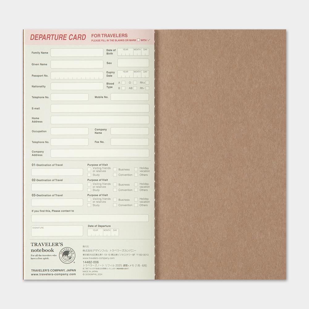 TRAVELER'S notebook 2025手帳補充包 - 週間分冊 ( 14482006 )