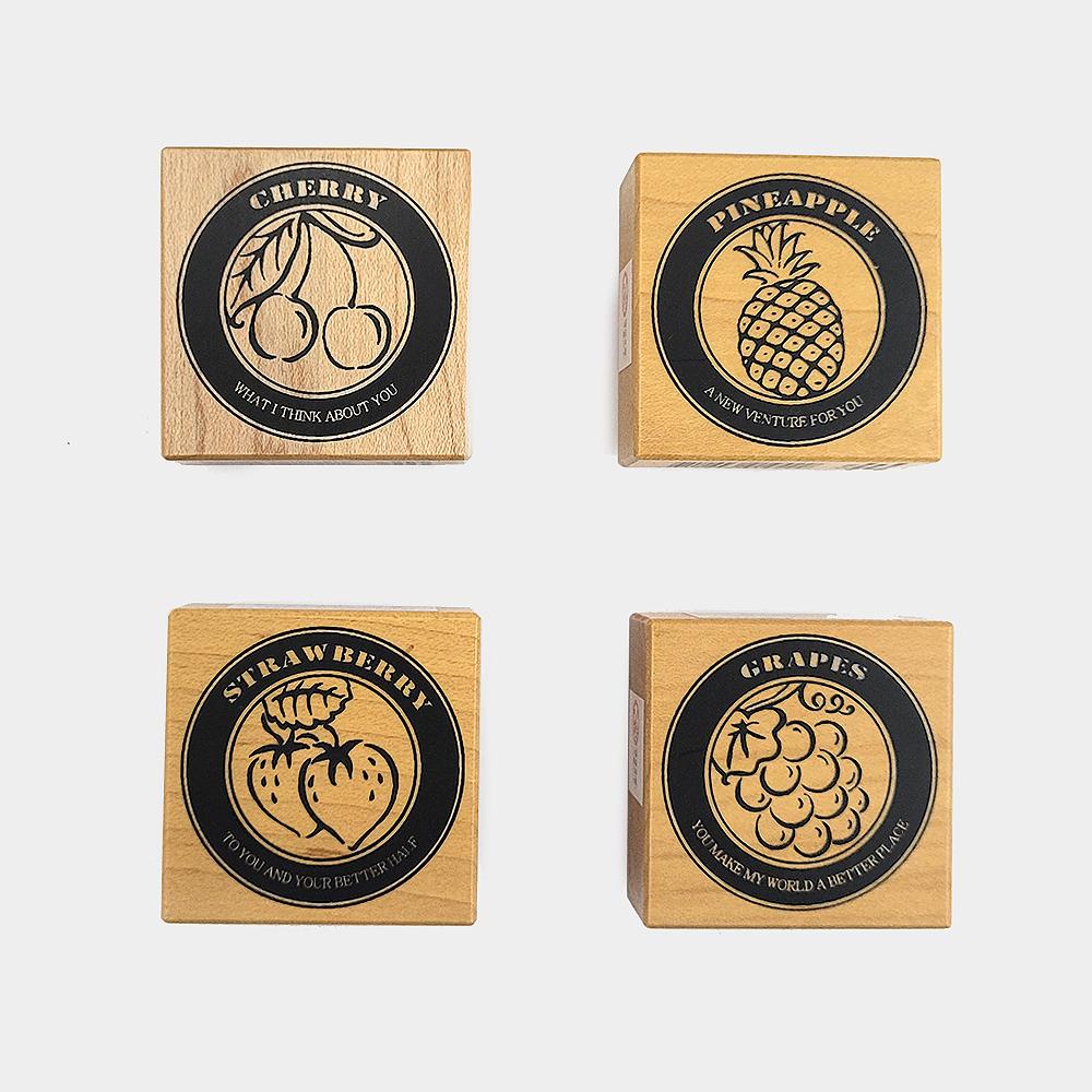 K-Kingdom 貝登堡 楓木印章 C款 水果圓標系列 共四款 ( CT-1311~CT-1315 )
