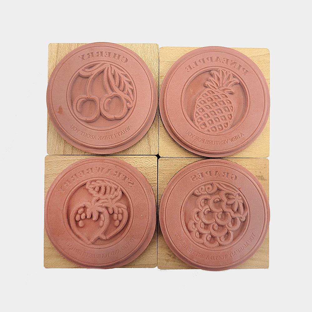 K-Kingdom 貝登堡 楓木印章 C款 水果圓標系列 共四款 ( CT-1311~CT-1315 )