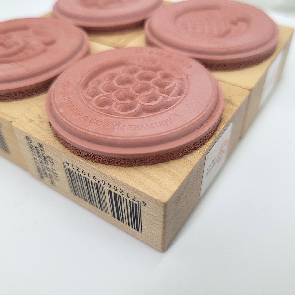 K-Kingdom 貝登堡 楓木印章 C款 水果圓標系列 共四款 ( CT-1311~CT-1315 )