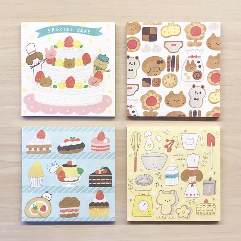 PAPIER PLATZ x mizutama 蛋糕店文房具 便條紙本 共四款 ( 35-449~35-452 )
