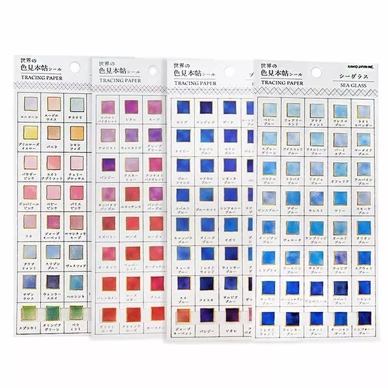 KAMIO JAPAN 世界色見本帖 箔押色票貼紙 共9款 ( 25920~25928 )