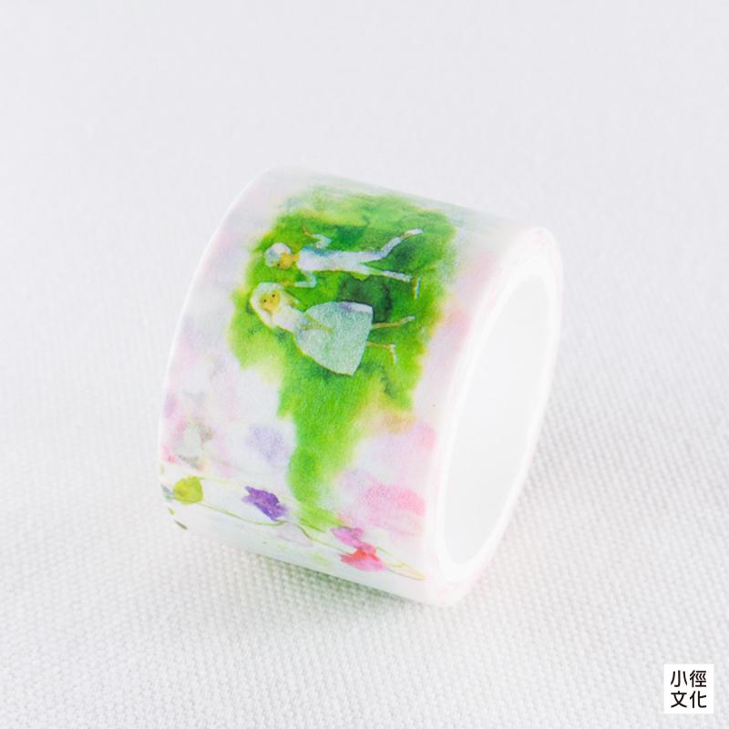 安曇野知弘美術館 岩崎知弘插畫系列和紙膠帶 - 香豌豆花下的雙人舞 ( 1000079607 )