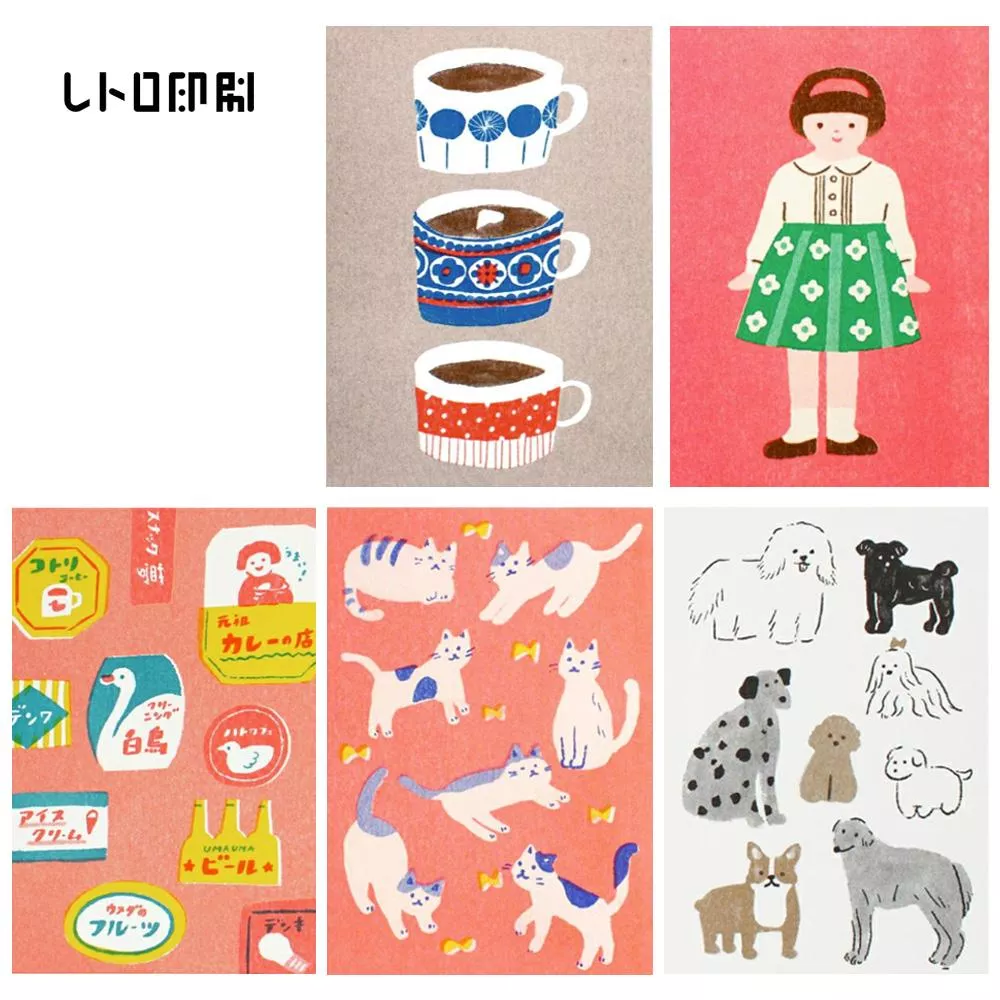 古川紙工 x RETRO印刷 插畫明信片 共5款 ( HJ032~HJ036 )