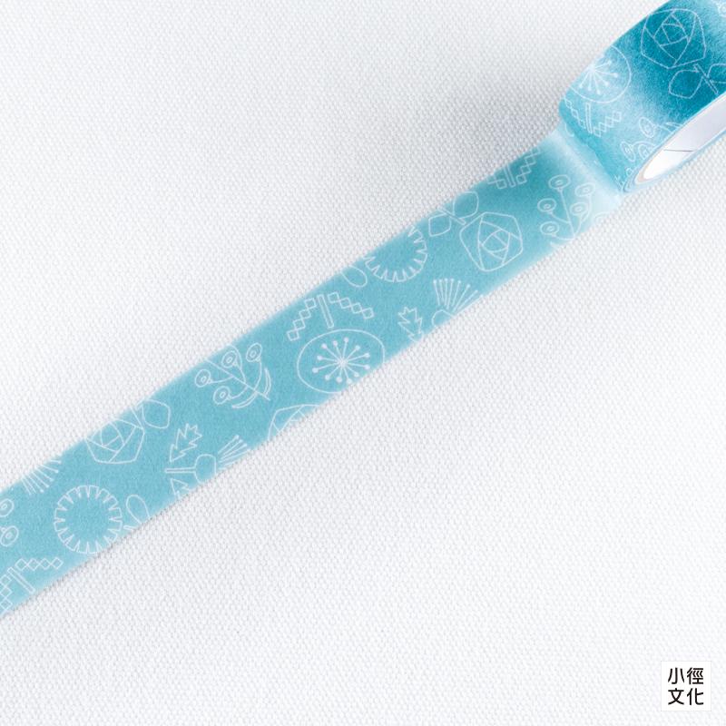 水縞 當店原創 和紙膠帶 - 花_藍色 ( MT-H-BL )