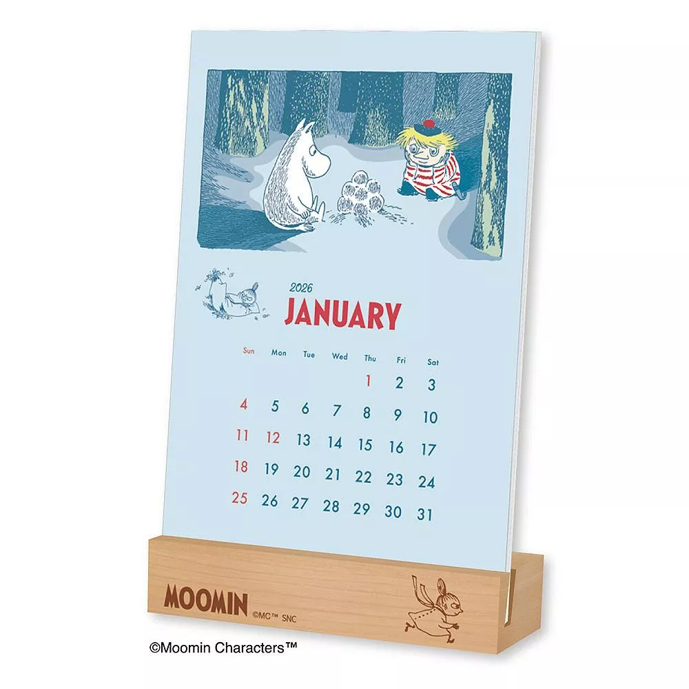 【預購】曆生活 x MOOMIN嚕嚕米 2026年 木製台座 桌上型月曆 ( NK-4330 )