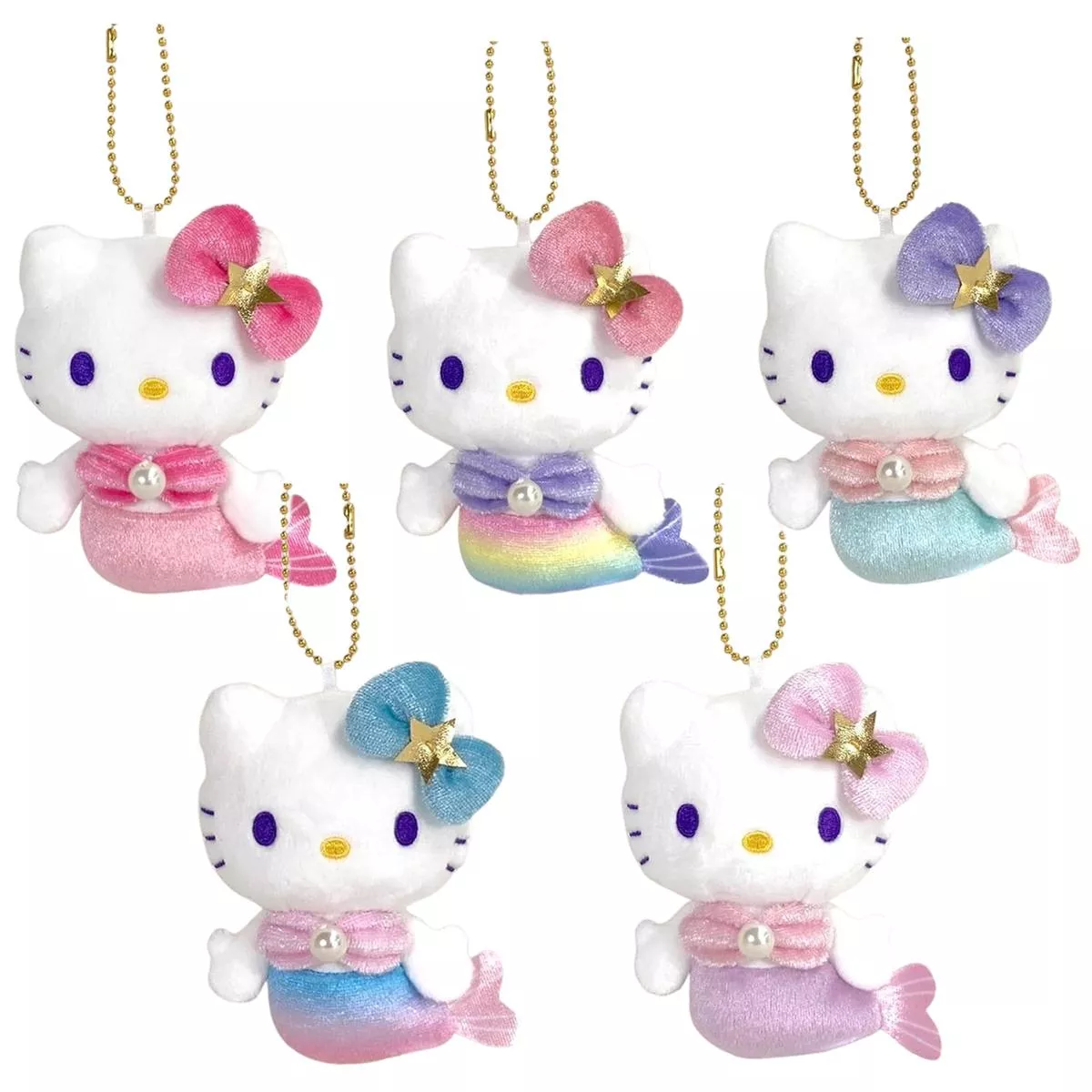 三麗鷗 50th Hello Kitty 凱蒂貓 迷你玩偶掛飾 人魚裝系列 共5色 ( 199058~199096 )