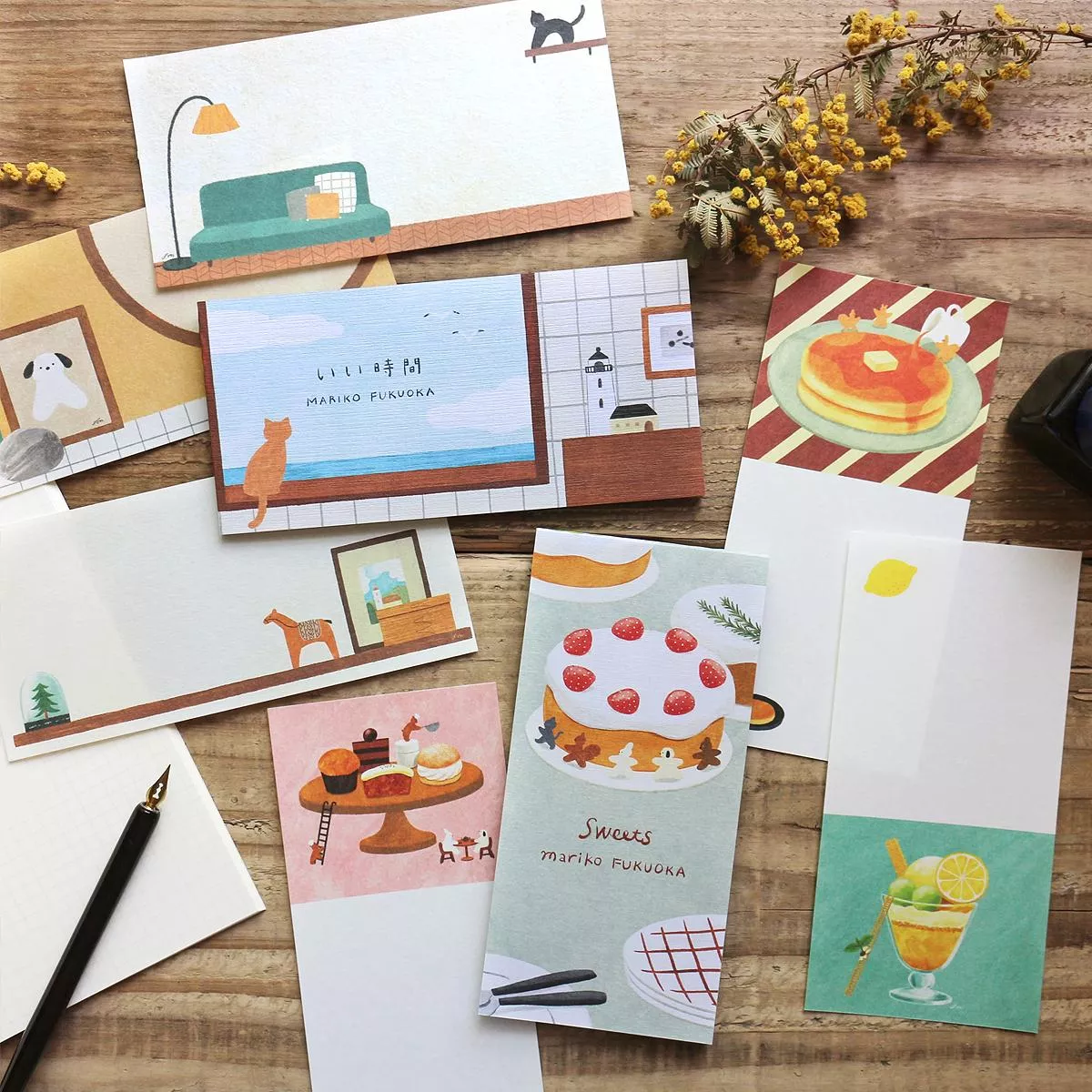 福岡麻利子小動物甜點和紙一筆箋｜溫馨療癒日系文具| 小徑文化