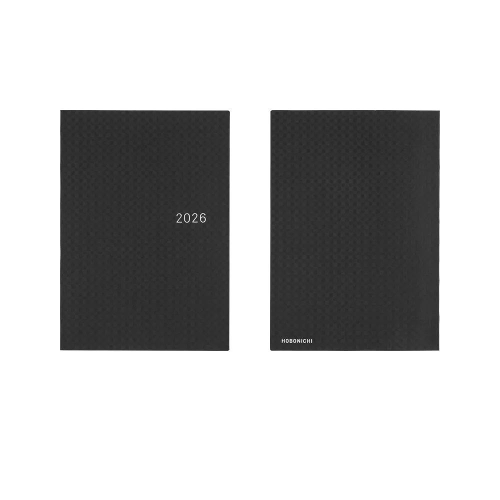 2026 Hobonichi ほぼ日手帳 A6、A5 HON精裝手帳本 紙系列 - 黑格子 ( 英文版 )