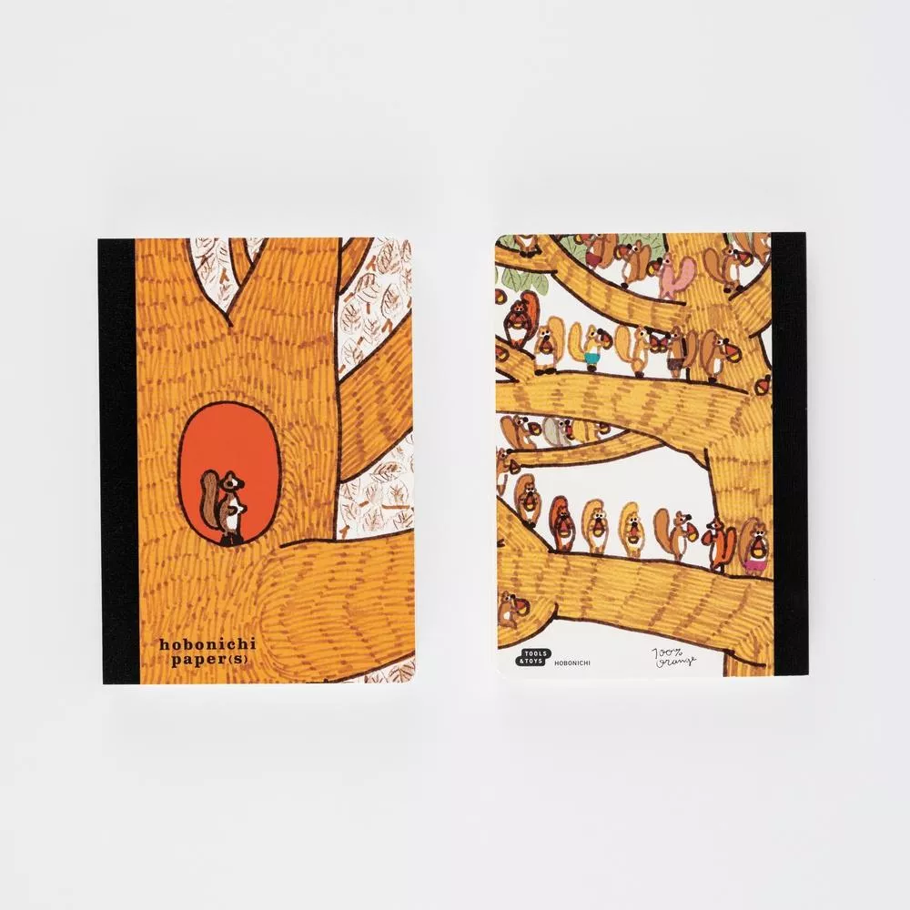 Hobonichi ほぼ日手帳 Paper(s) 空白便條紙本 A6 - 100%ORANGE_松鼠登場
