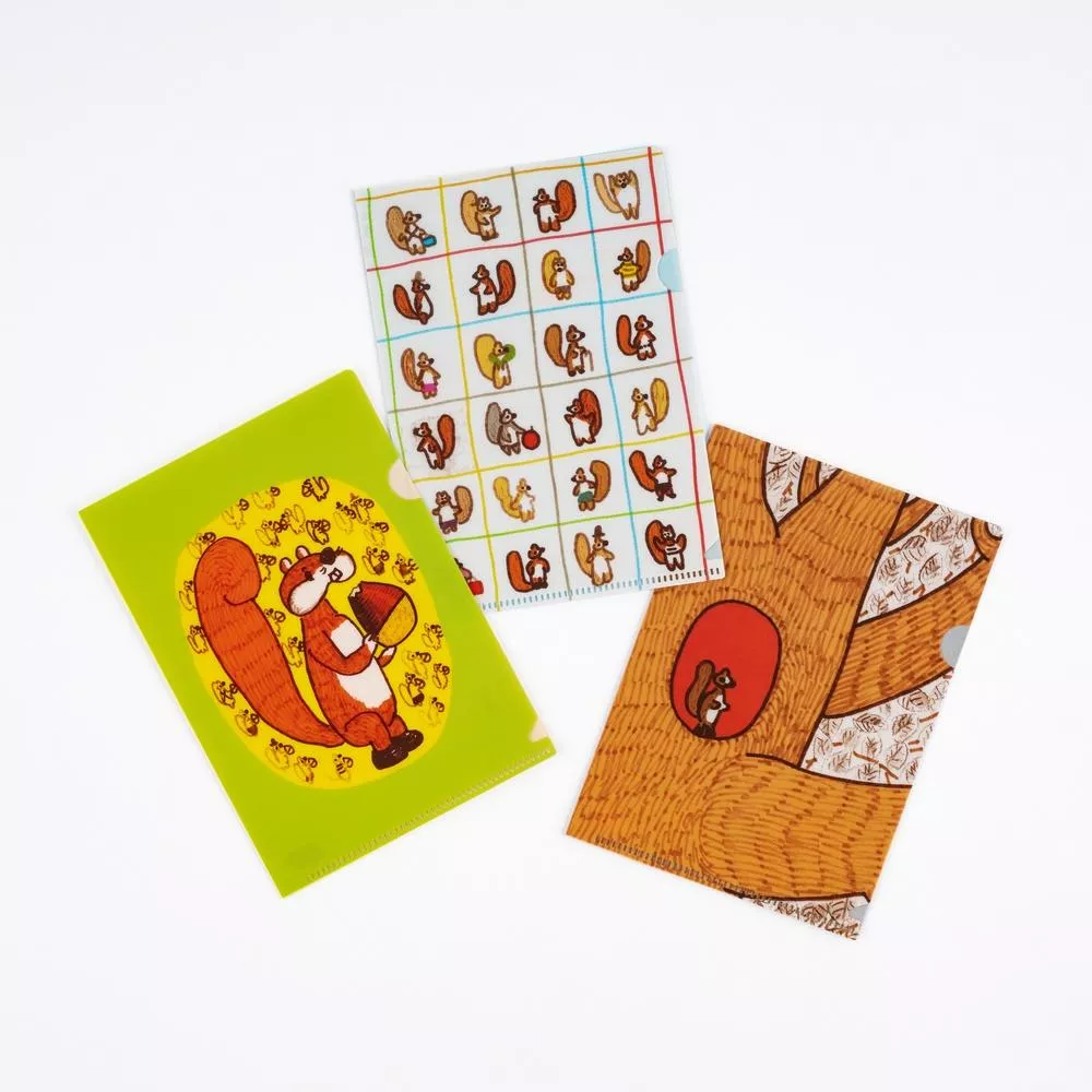Hobonichi ほぼ日手帳 PP資料夾三件組 A6 - 100%ORANGE_松鼠的搬家日