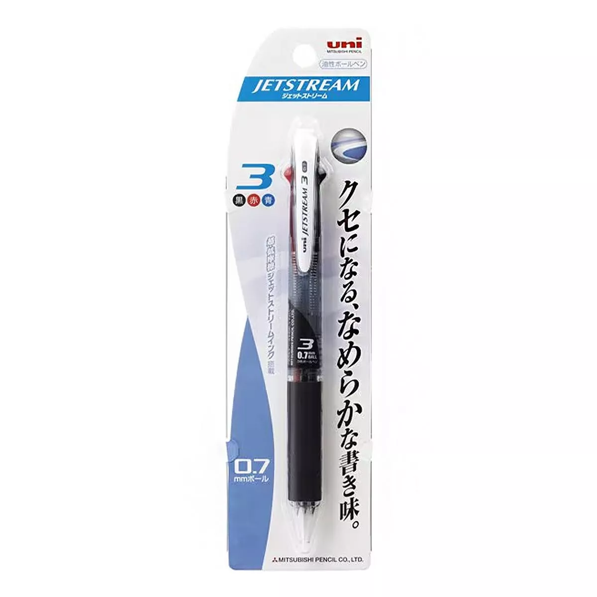 UNI三菱 JETSTREAM 三色油性溜溜筆 0.7mm - 黑色 ( SXE3400071P24 )