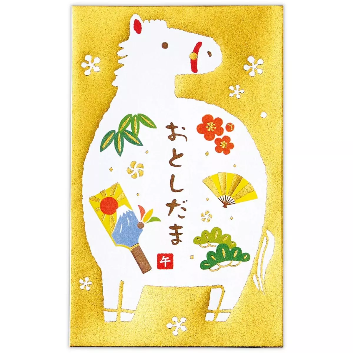 Hallmark 2026丙午年 新年金箔迷你禮金袋 - 小白馬 ( NME-847-630 )，3入