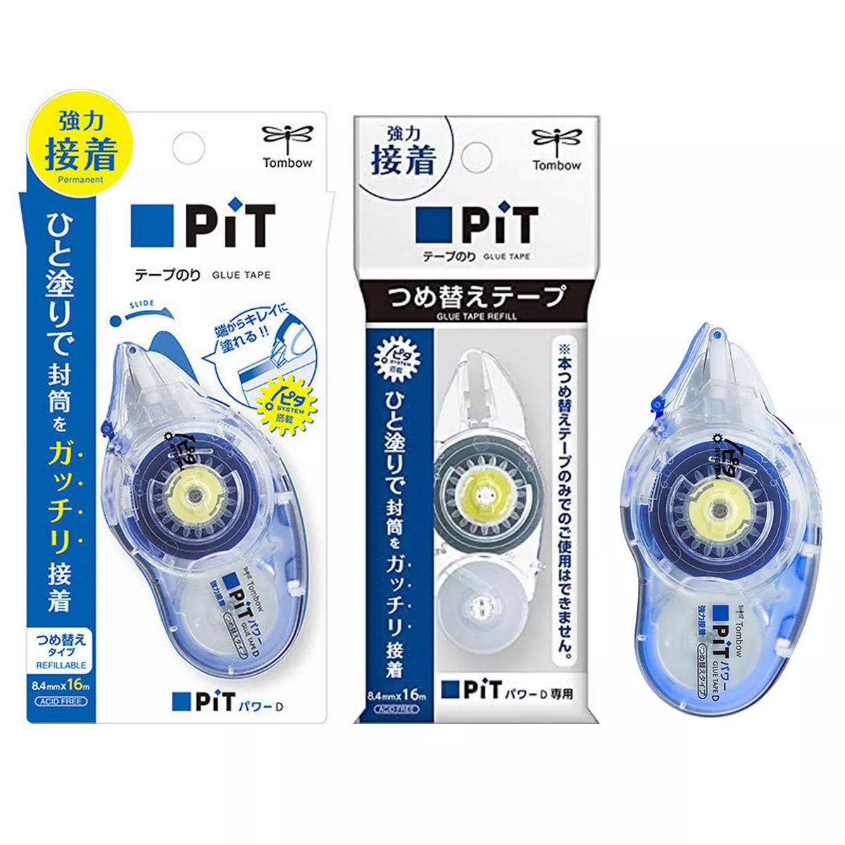 TOMBOW 蜻蜓牌 PiT POWER D 強黏性 滾輪型雙面膠、替芯 ( PN-IP )