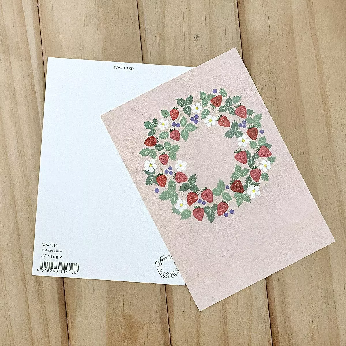TRIANGLE x 平井美茂 Mimo Hirai 插畫明信片 - 草莓花環 ( WN-0650 )