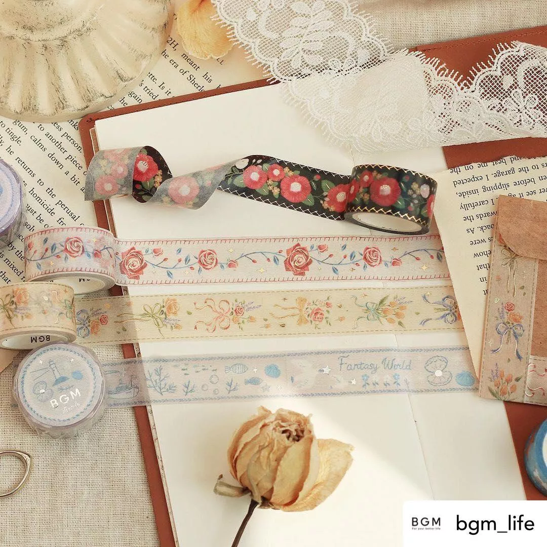BGM Life-20mm箔押和紙膠帶 刺繡緞帶系列 共6款 ( BM-SPSR001~BM-SPSR006 )