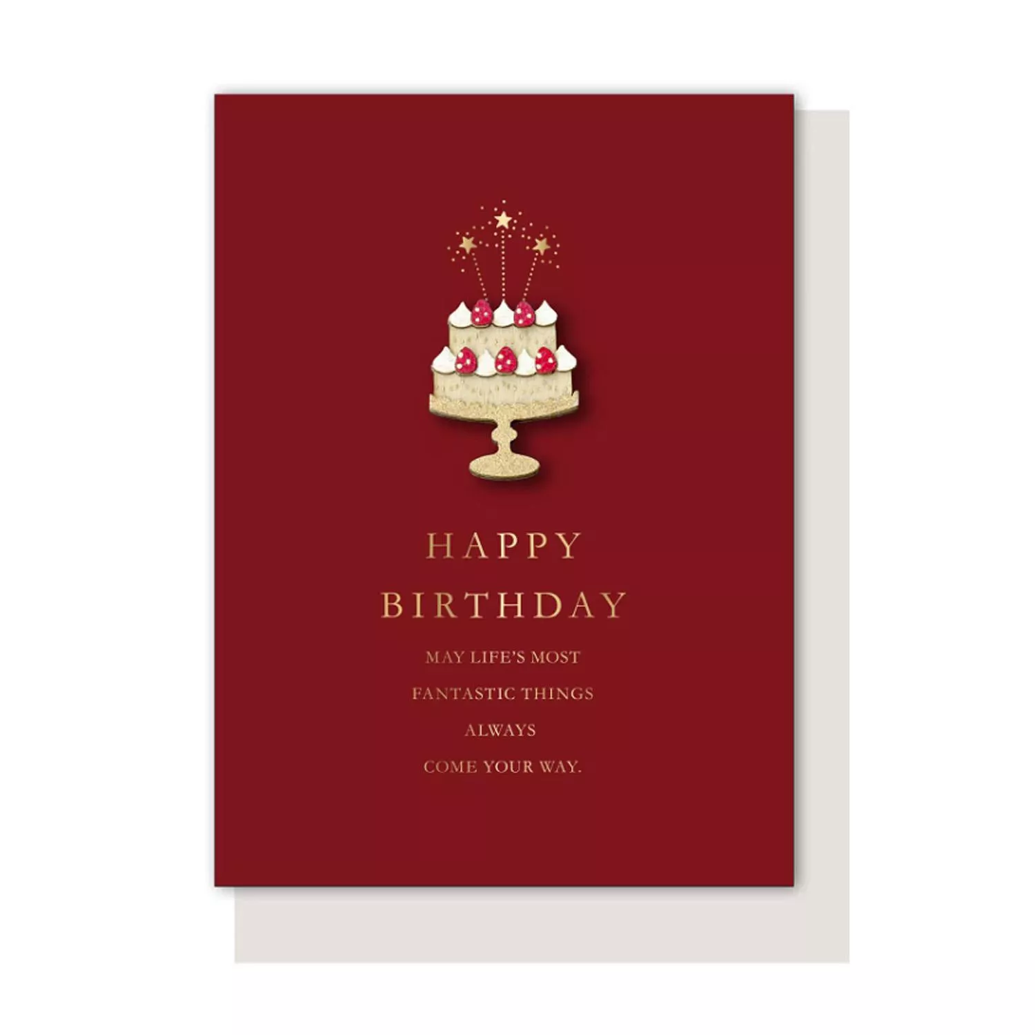 APJ 木質造型配件 生日祝福卡 - 草莓蛋糕 ( 1000126546 )
