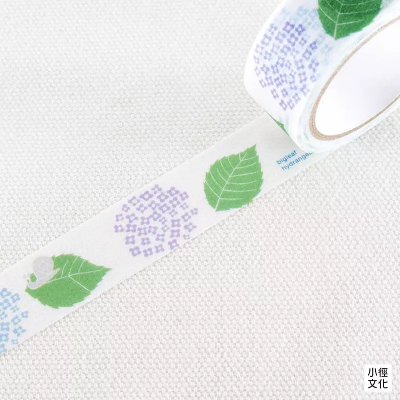 Hutte paper works 植物園系列 原創和紙膠帶 - 紫陽花_白 ( PMT-041)