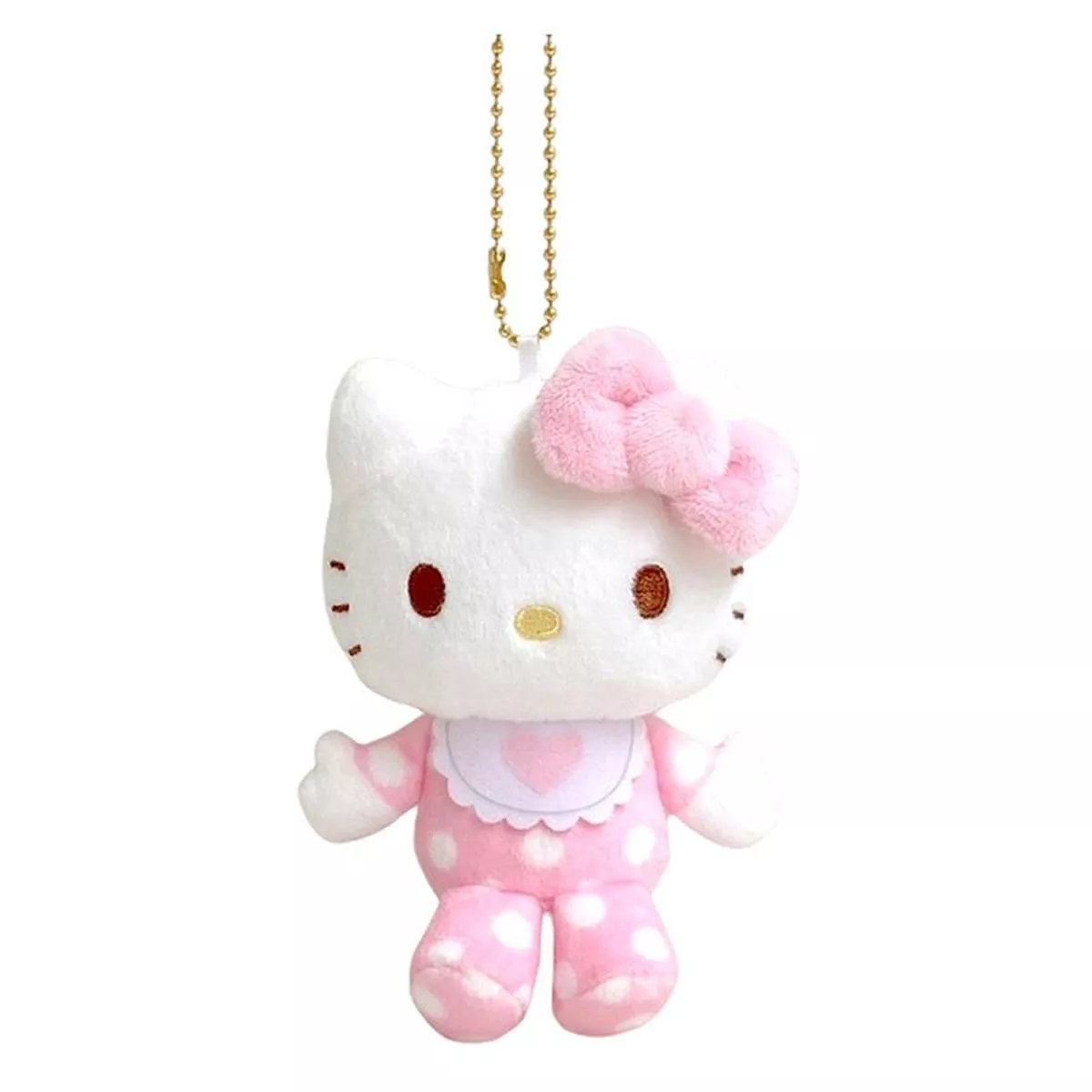 三麗鷗 50th Hello Kitty 凱蒂貓 迷你玩偶掛飾 - 寶寶裝_淡粉 ( 198792-24 )