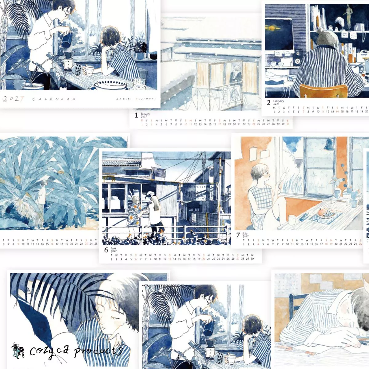 【預購】表現社 2027年 插畫家聯名 A4月曆卡 - 藤卷佐有梨 ( 25-736 )