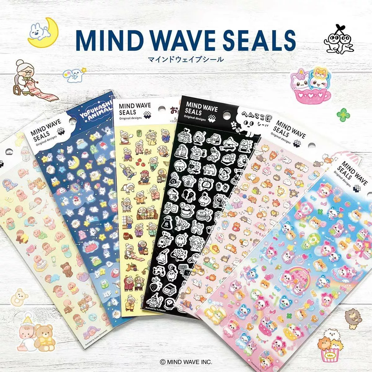 MIND WAVE 原創角色系列 PET透明貼紙 共3款 ( 82771~82773 )