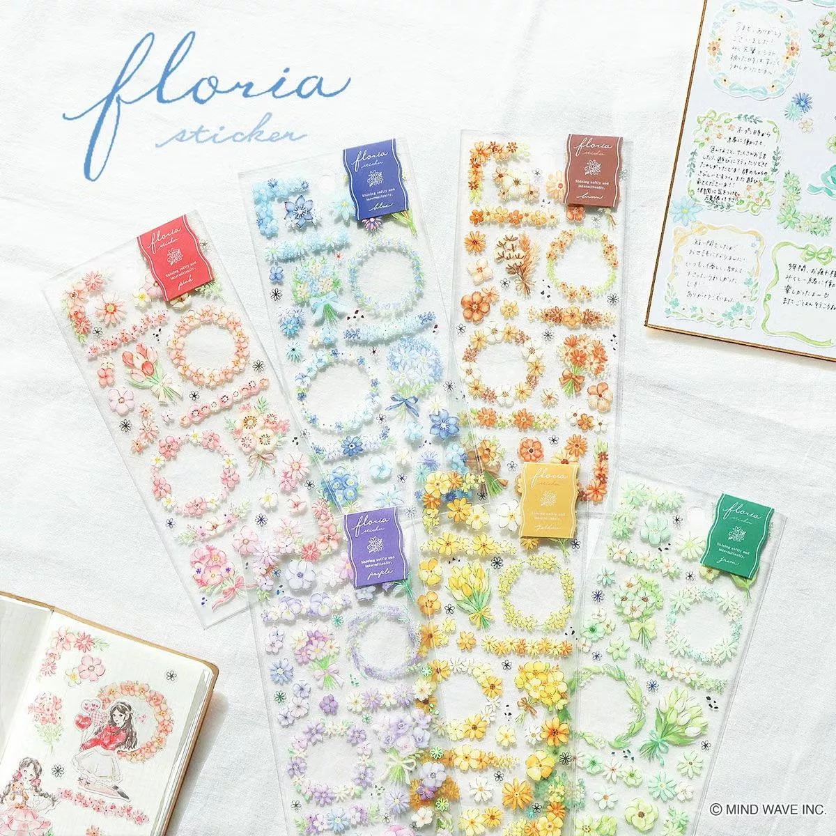 MIND WAVE Floria花系列 極光箔PET貼紙 共6款 ( 82698~82703 )