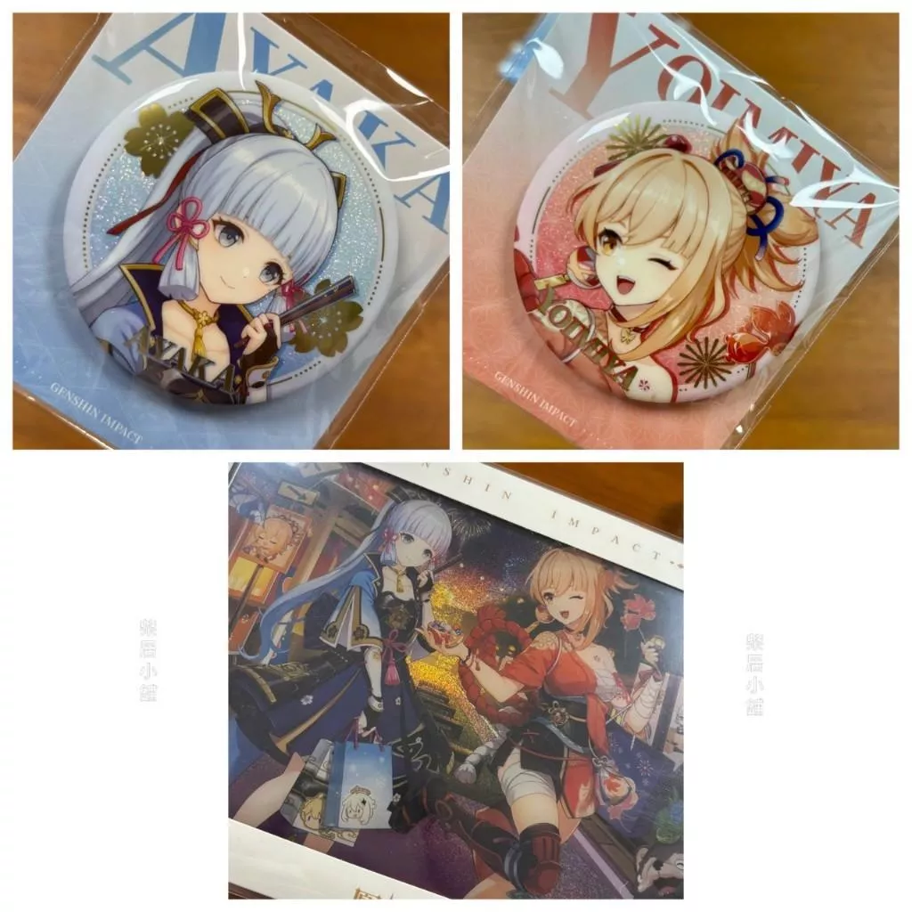 【現貨 原神 官方】 宵宮 神里綾華 華彩奇市 徽章 壓克力色紙 mihoyo米哈游