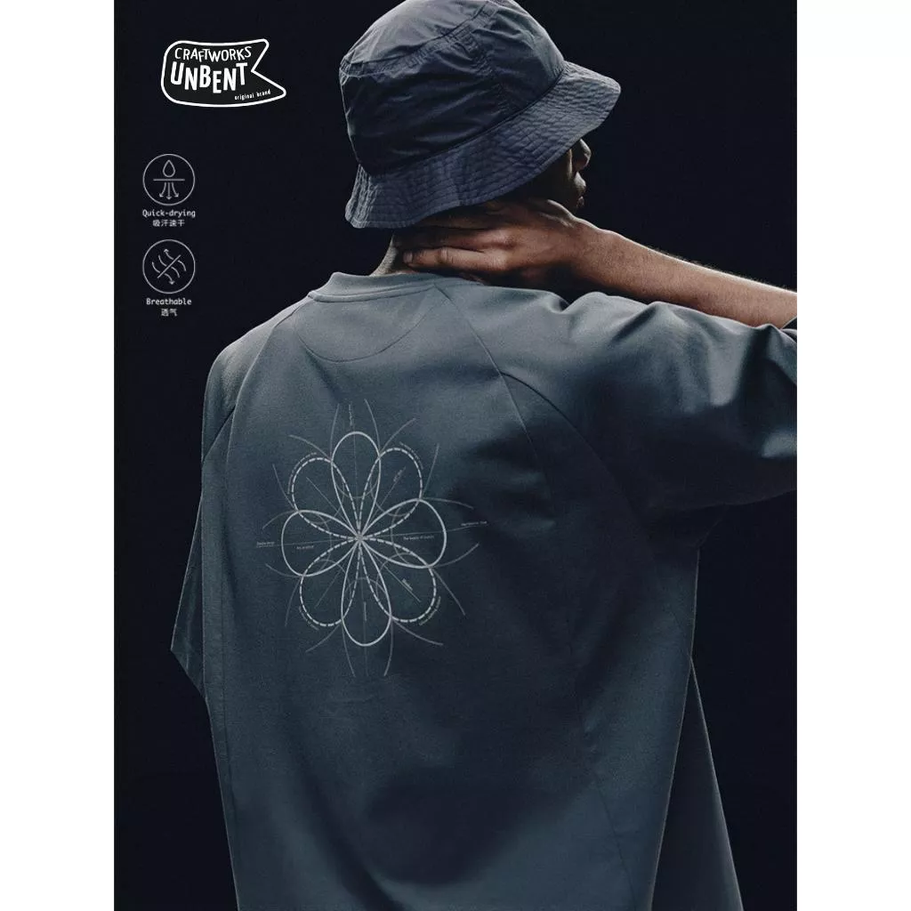 『老皮衣櫥』25305 現貨 Shadow by unbent 運動支線 進口材質混紡拼接印花短T 乾爽 拼接剪裁 透氣